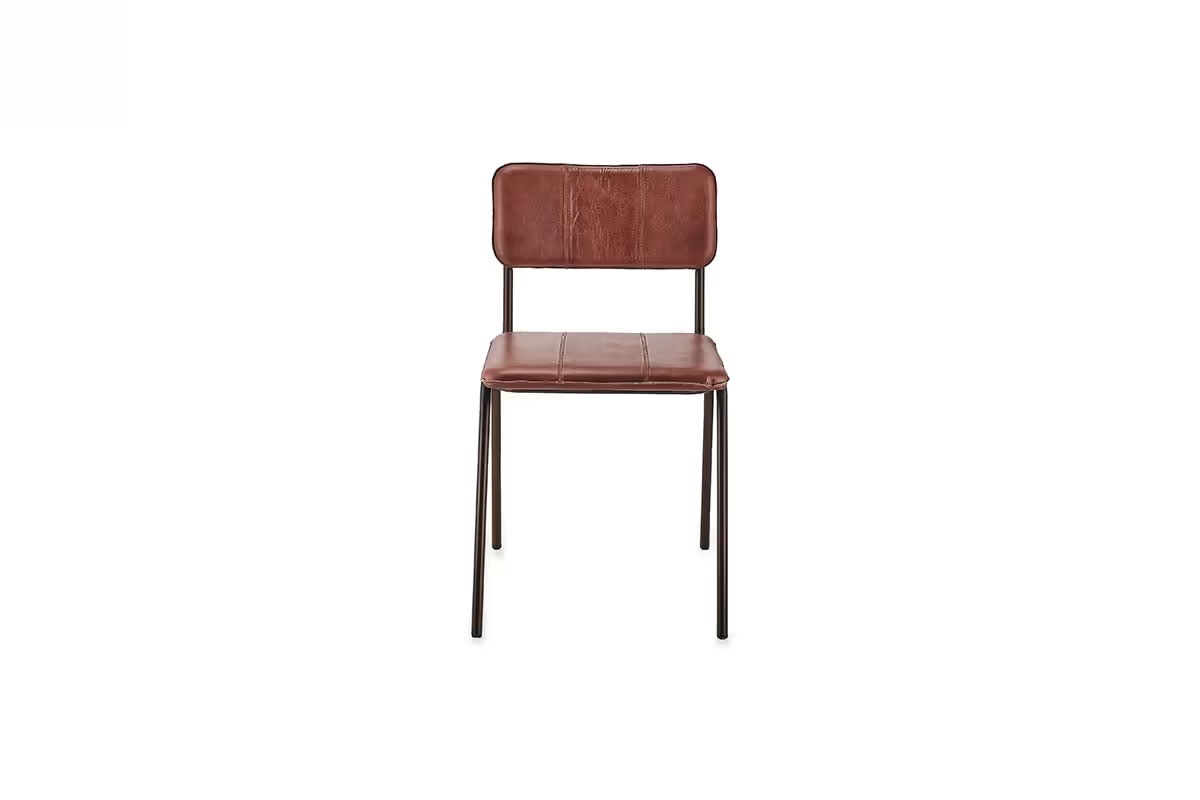 Nkuku - Ukari Leather Dining Chair - Chocolate Brown