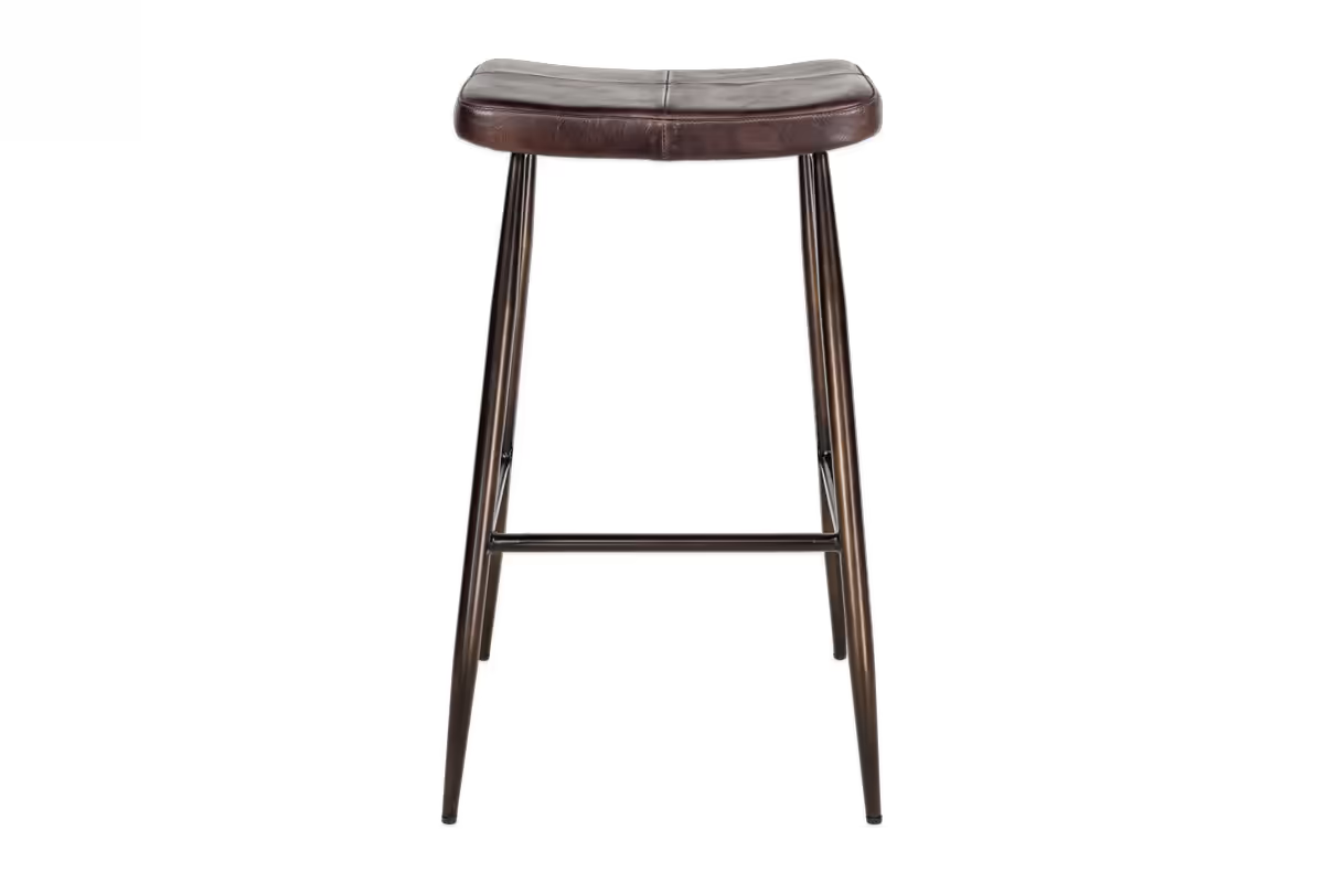 Nkuku - Samaira Leather Counter Stool - Dark Brown