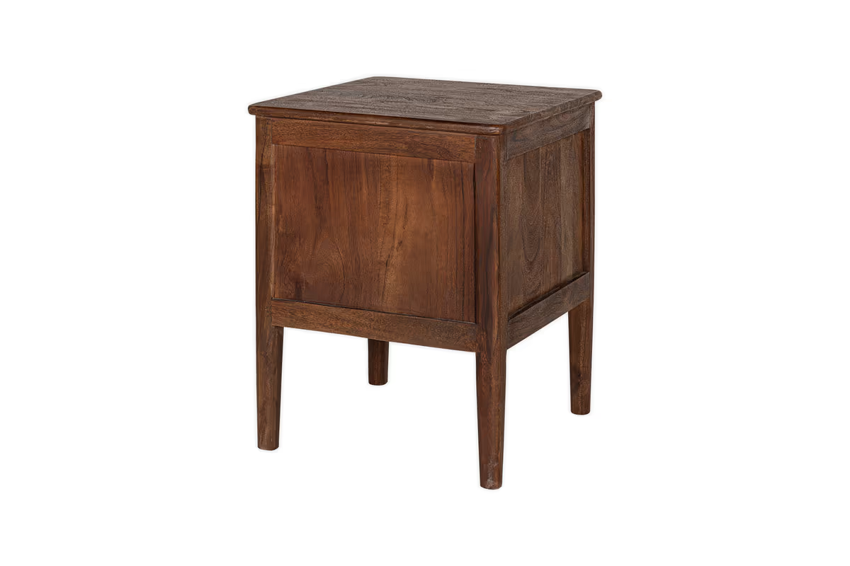 Nkuku - Anbu Acacia Bedside Table - Washed Walnut