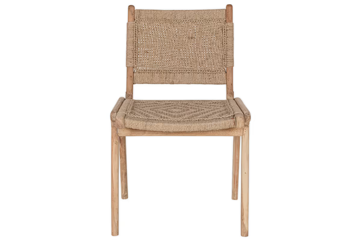Nkuku - Vinay Woven Armless Dining Chair - Natural