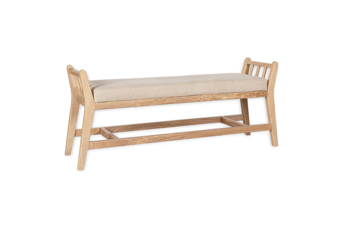 Nkuku - Avanthi Upholstered Sleigh Bench - Natural