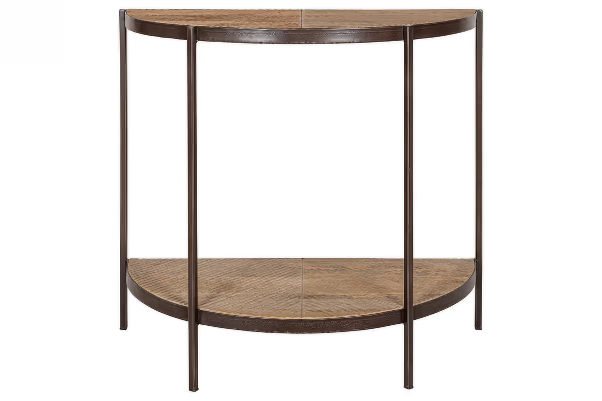 Nkuku - Aasha Mango Wood Half Moon Console Table - Natural