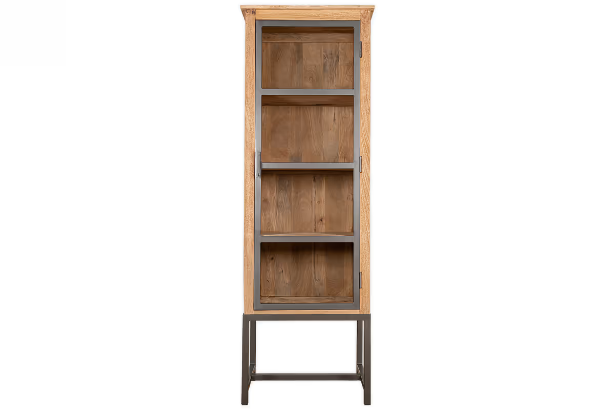 Nkuku - Nirvi Mango Wood & Iron Tall Cabinet - Black