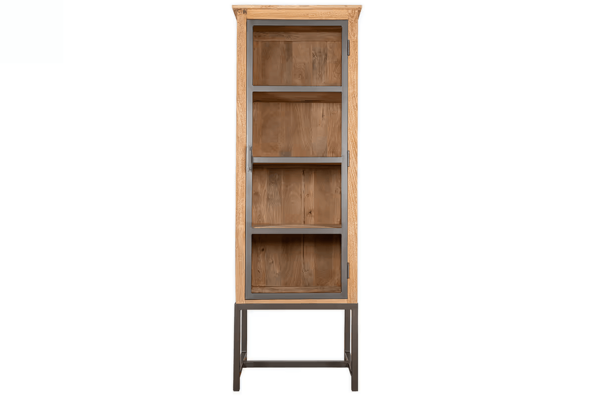 Nkuku - Nirvi Mango Wood & Iron Tall Cabinet - Black