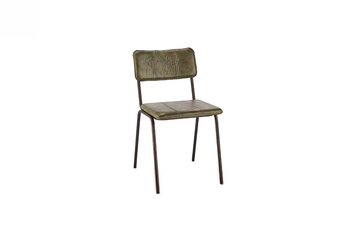 Nkuku - Ukari Leather Dining Chair - Rich Green