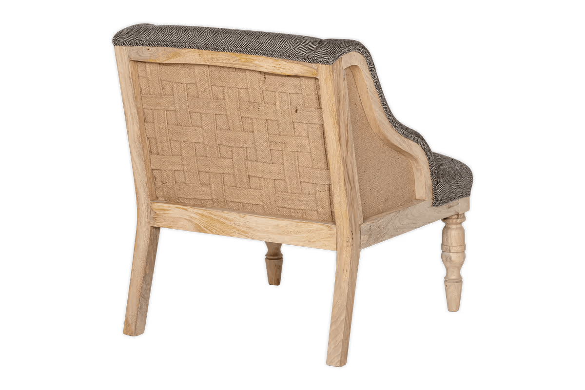 Nkuku - Elbu Deconstructed Jacquard Weave Armchair - Charcoal