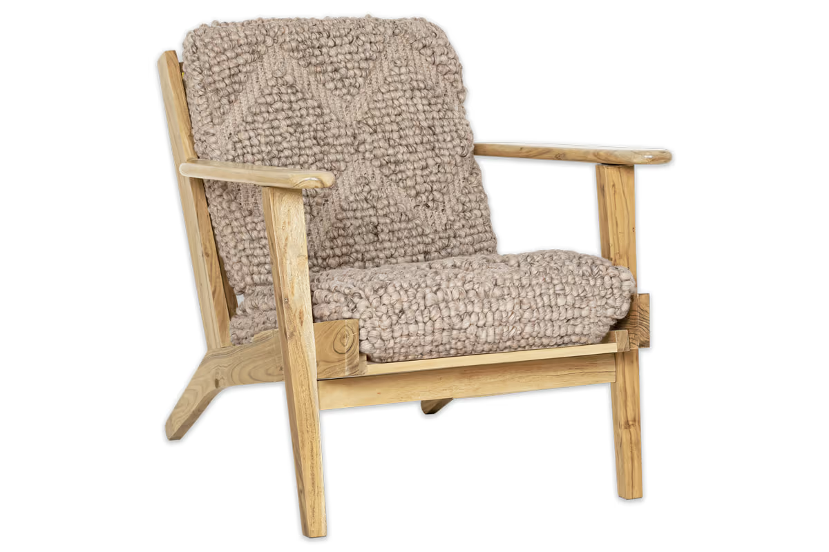 Nkuku - Keya Chunky Weave & Mango Wood Chair - Natural