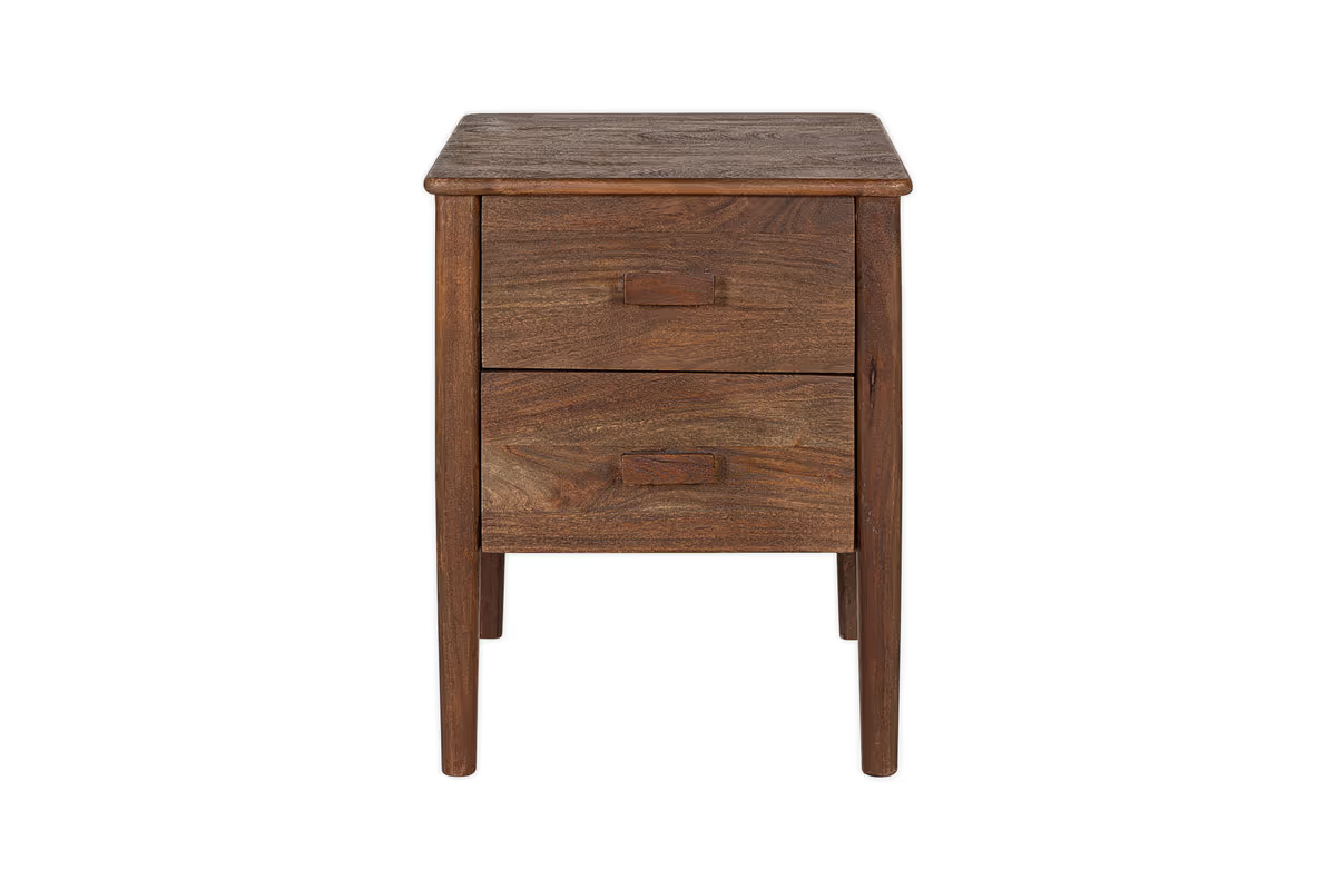 Nkuku - Anbu Acacia Bedside Table - Washed Walnut