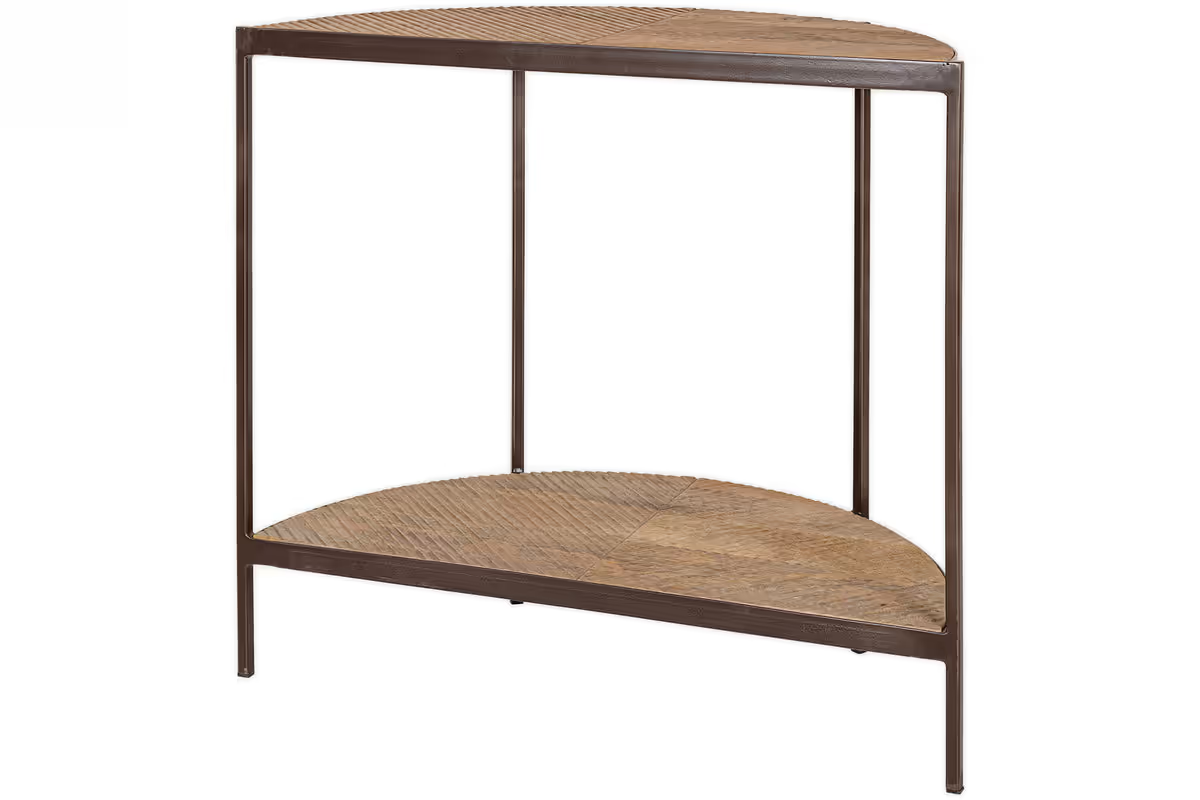 Nkuku - Aasha Mango Wood Half Moon Console Table - Natural