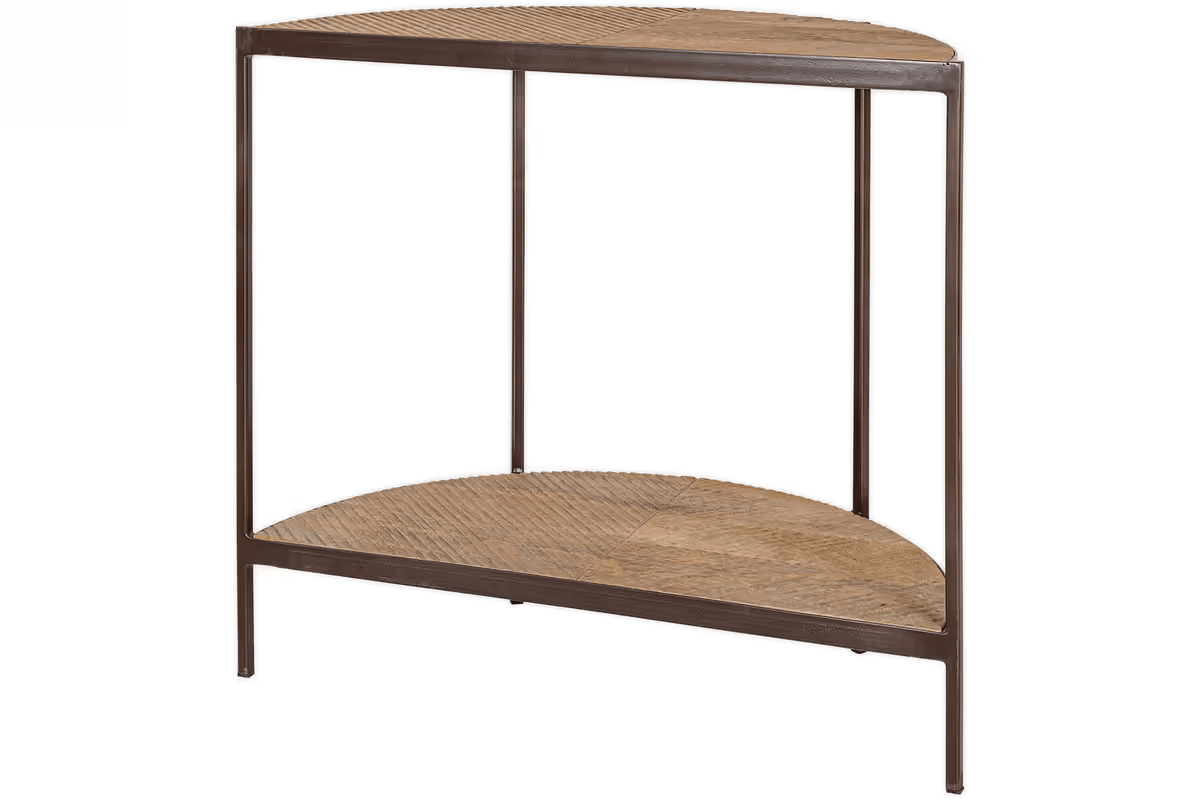 Nkuku - Aasha Mango Wood Half Moon Console Table - Natural