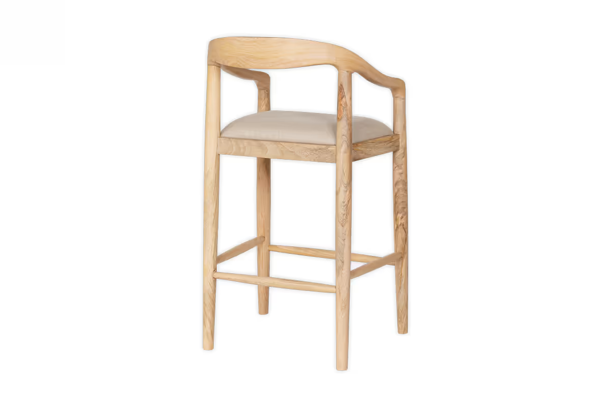 Nkuku - Anbu Mango Wood Upholstered Counter Chair - Natural