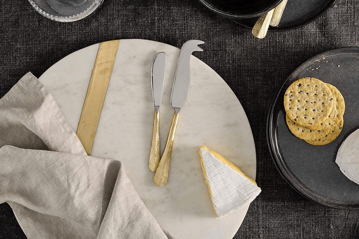 Nkuku - Osko Cheese & Butter Knife Set - Brushed Gold (Set of 2)