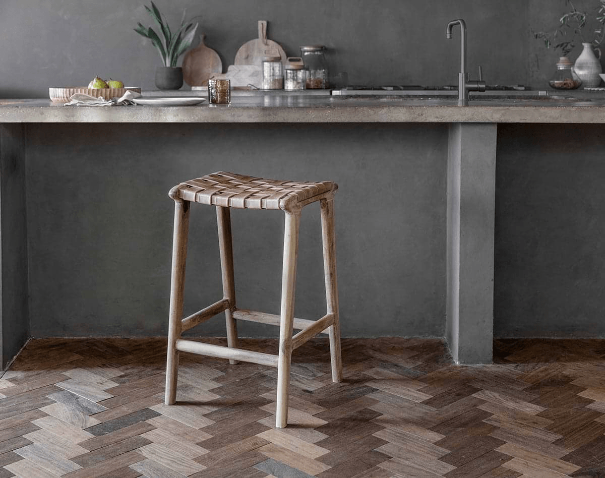 Nkuku - Adembi Woven Leather Counter Stool