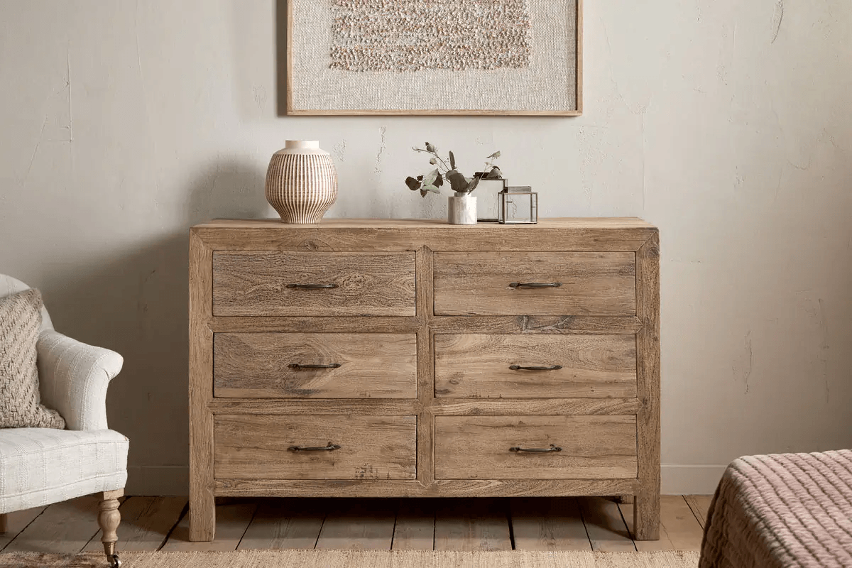 Nkuku - Iya Reclaimed Wood Chest of Drawers - Natural - Large