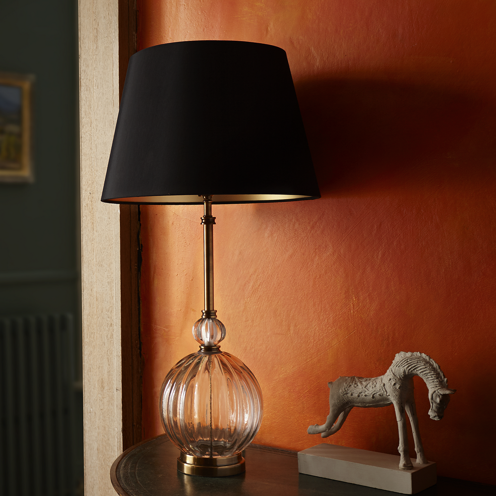 Pooky - Zsa Zsa Table Lamp Base - Clear Blown Glass and Brass
