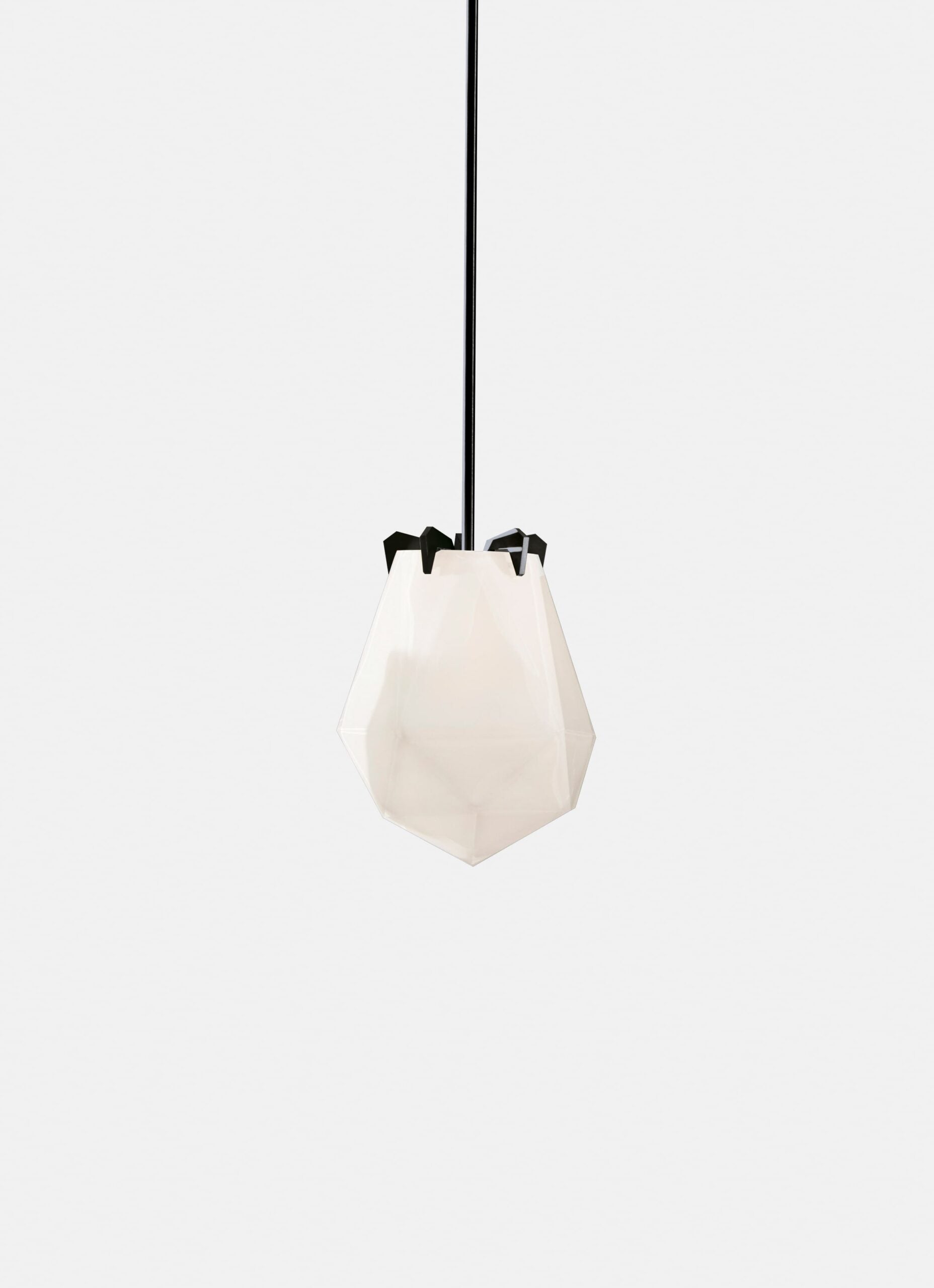 BRIOLETTE SMALL PENDANT-ALABASTER WHITE GLASS-BLACKENED STEEL FINISH-GABRIEL SCOTT-min