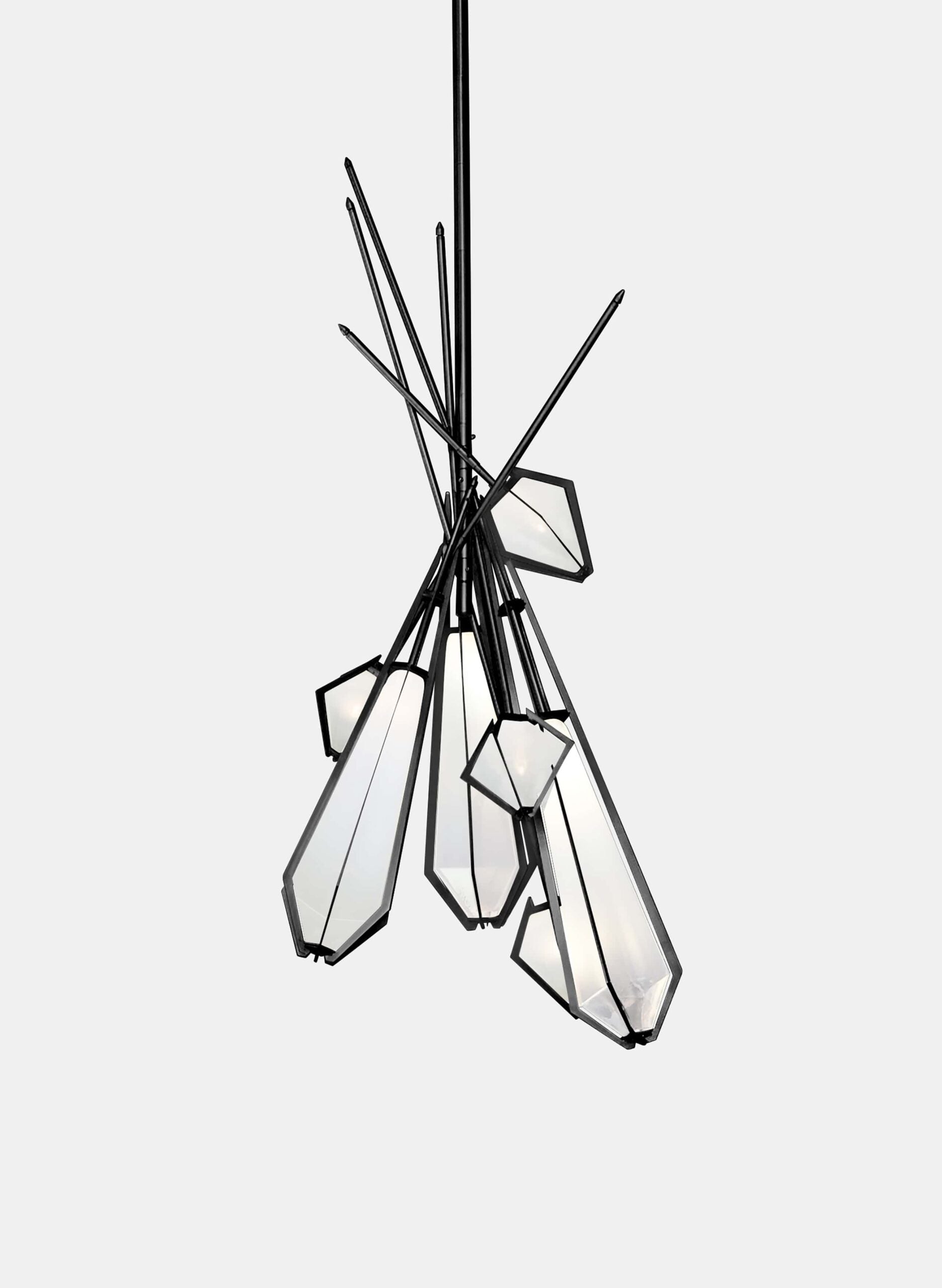 HARLOW DRIED FLOWER CHANDELIER-ALABASTER WHITE GLASS-BLACKENED STEEL FINISH-GABRIEL SCOTT-min