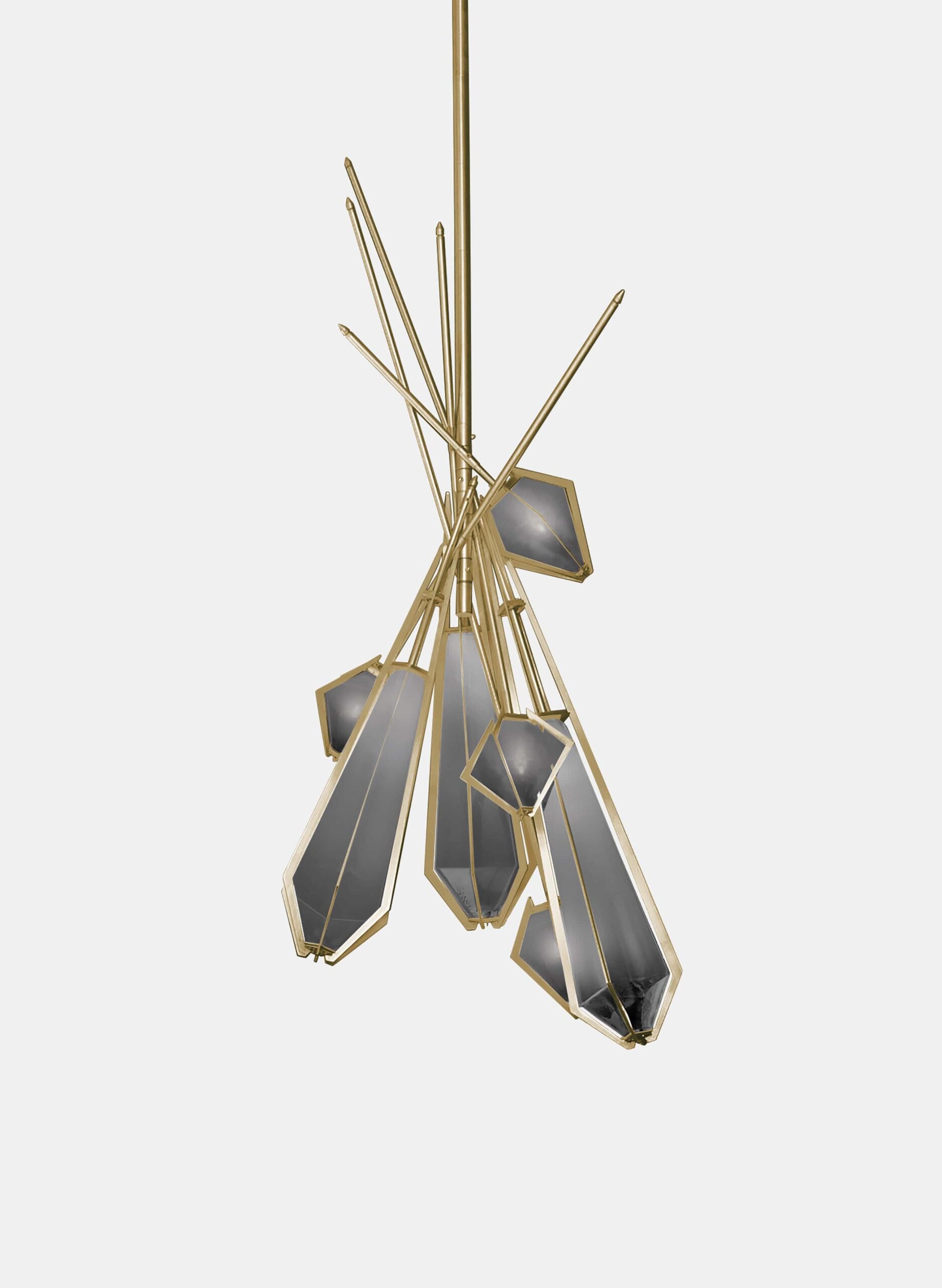 HARLOW DRIED FLOWER CHANDELIER-SMOKED GRAY GLASS-SATIN BRASS FINISH-GABRIEL SCOTT-min