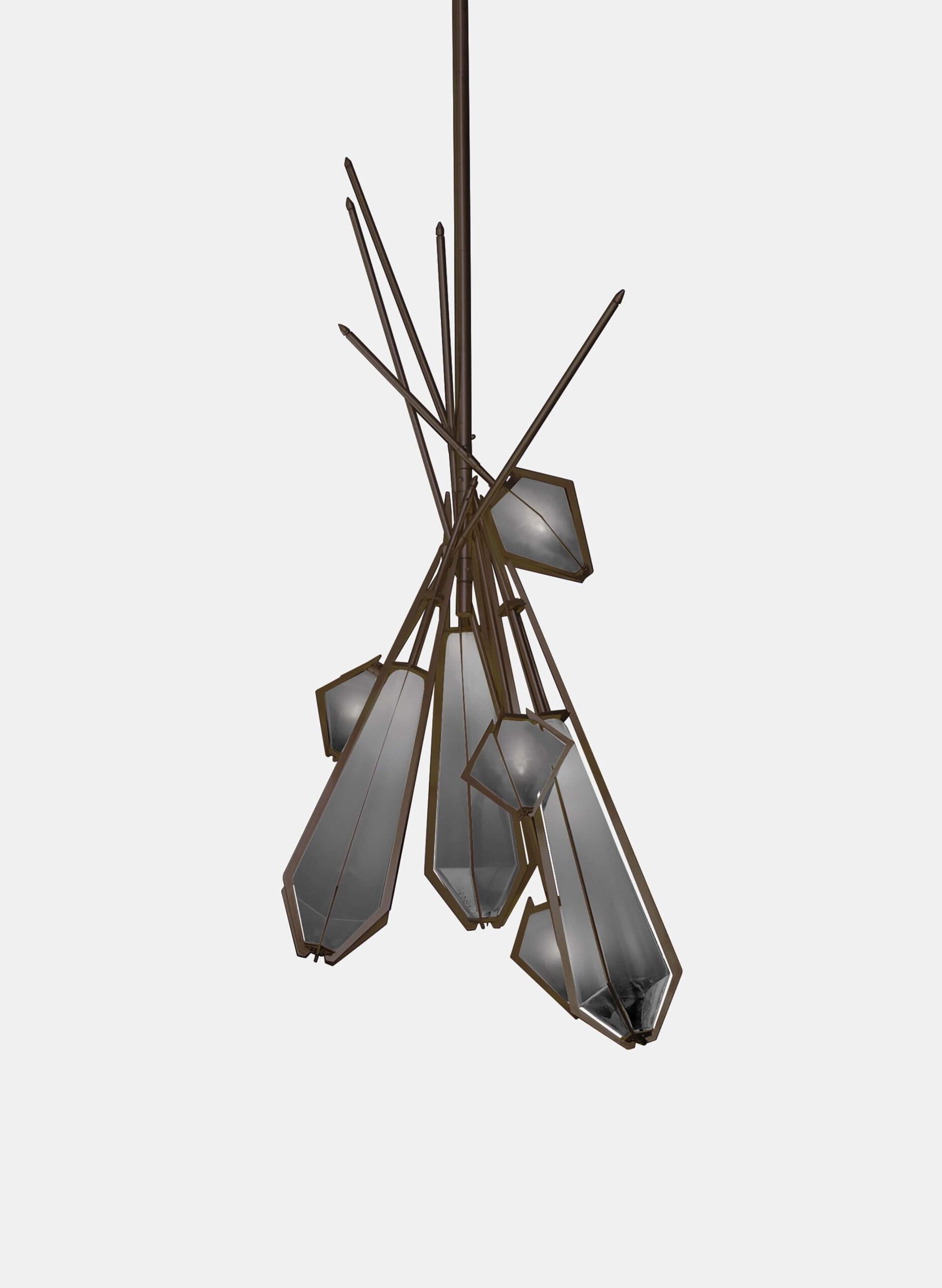 HARLOW DRIED FLOWER CHANDELIER-SMOKED GRAY GLASS-SATIN BRONZE FINISH-GABRIEL SCOTT-min