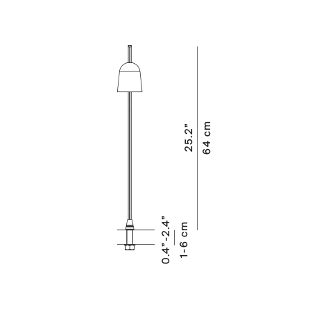 Luceplan Ascent fixed pin dimensions