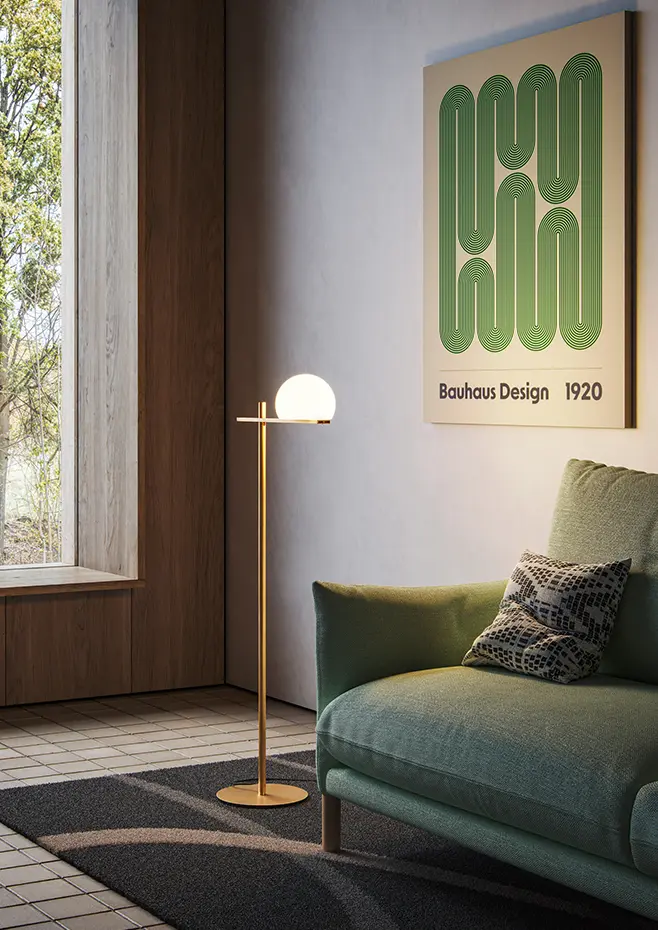 Estiluz - Circ Floor lamps - 3729 - Indoor - 61 Satin Gold