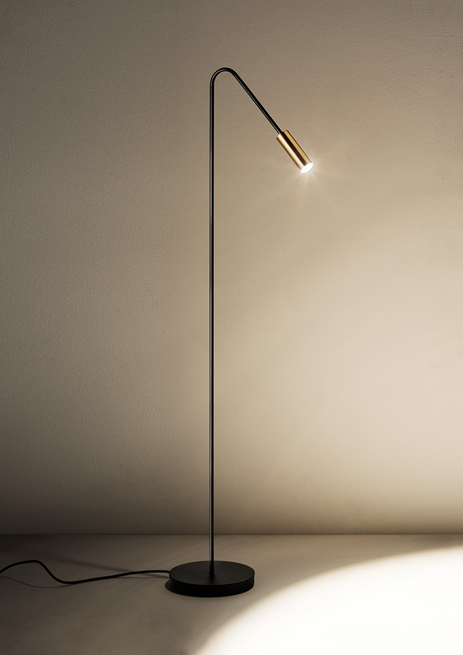 Estiluz - Volta Floor lamps - 3538 - 26 Black - 61 Satin Gold