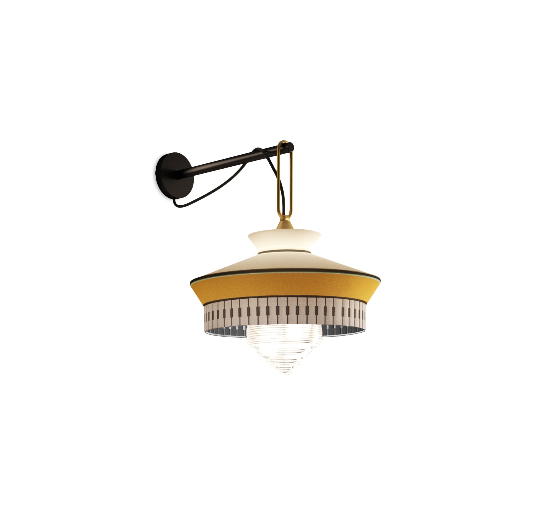 Contardi Lighting Calypso AP Wall Lamp - Martinique - Satin Brass Ring Finish - Yellow