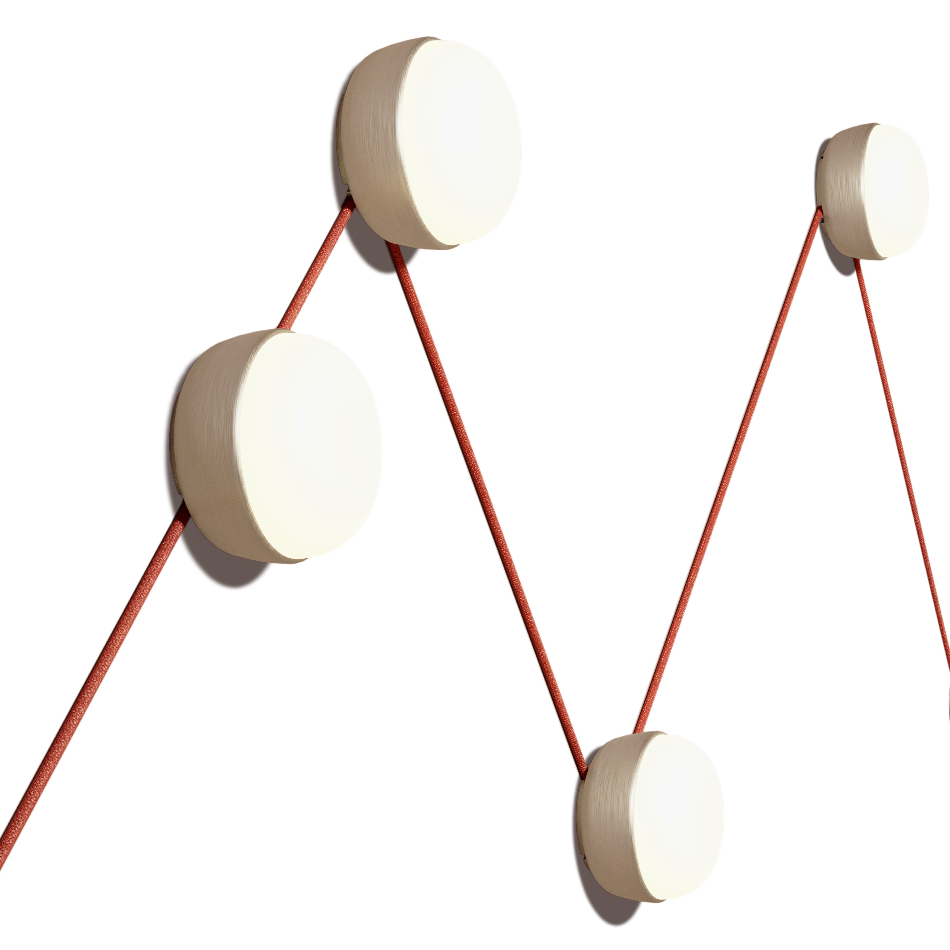 Contardi Lighting Kiki Connect Wall Lamp - Orange Colour Fabric Cable 1800 mm + Plug