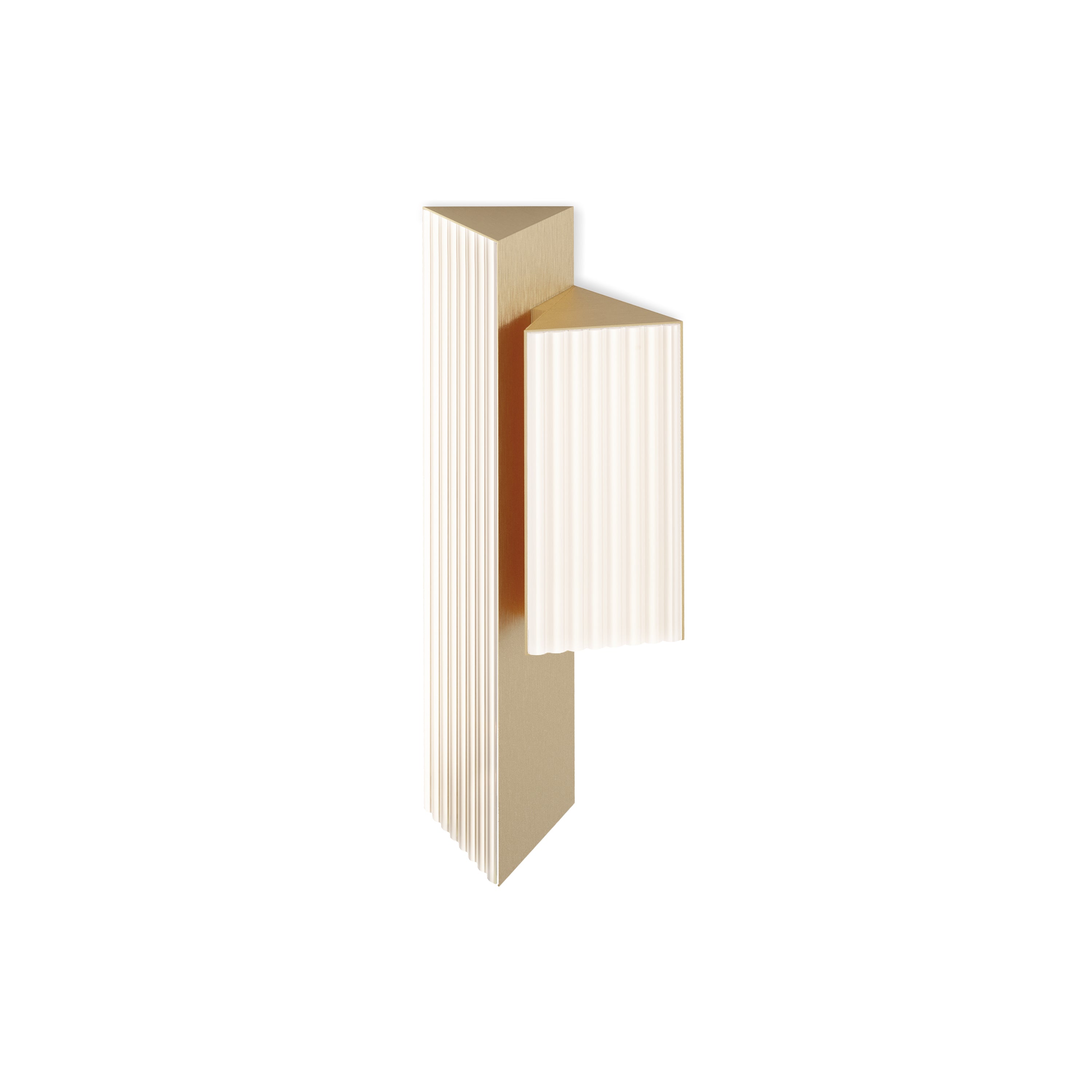 Contardi Lighting Stick Double Wall Lamp - Right - Satin Golden Nickel - Ribbed Plexiglass