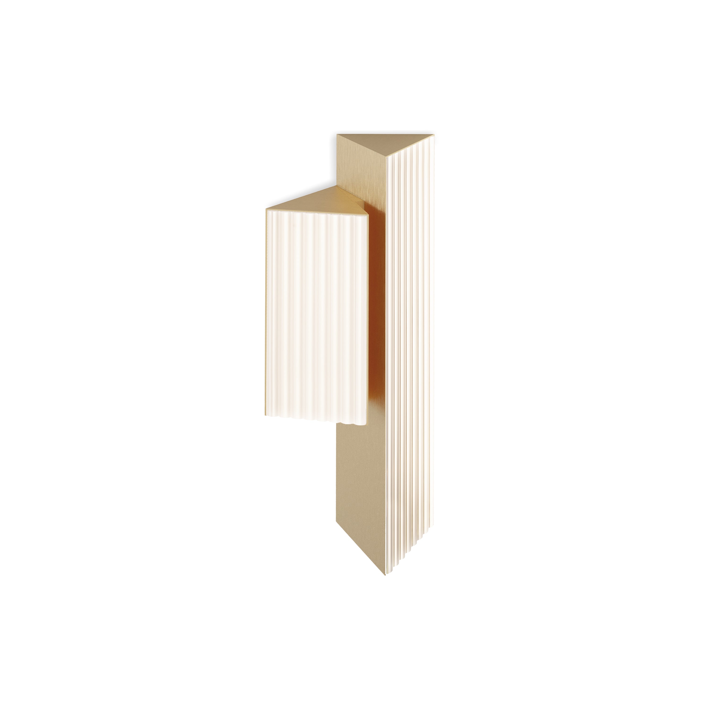 Contardi Lighting Stick Double Wall Lamp - Left - Satin Golden Nickel - Ribbed Plexiglass