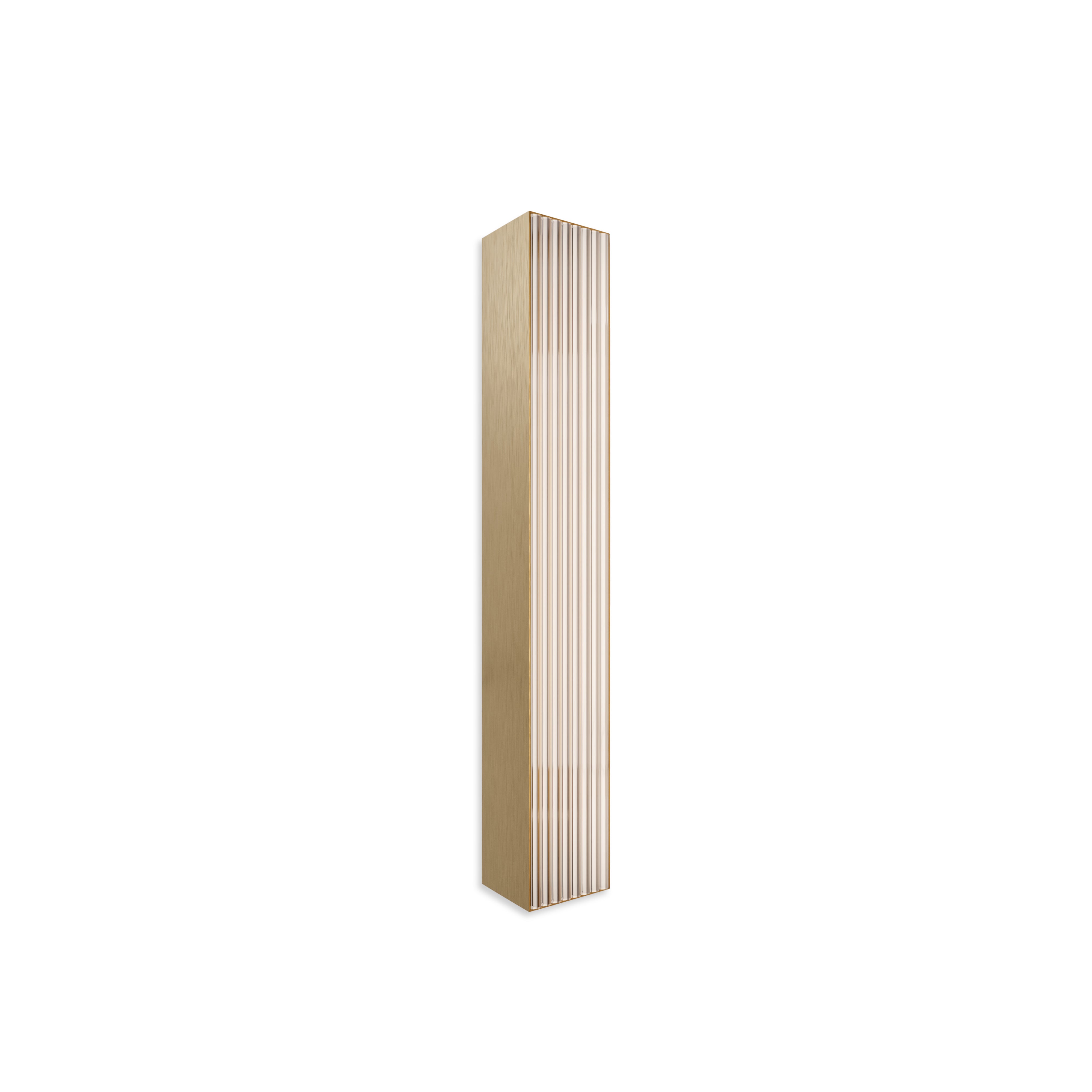 Contardi Lighting Stick Wall Lamp - Medium l.60 - Satin Golden Nickel - Ribbed Plexiglass