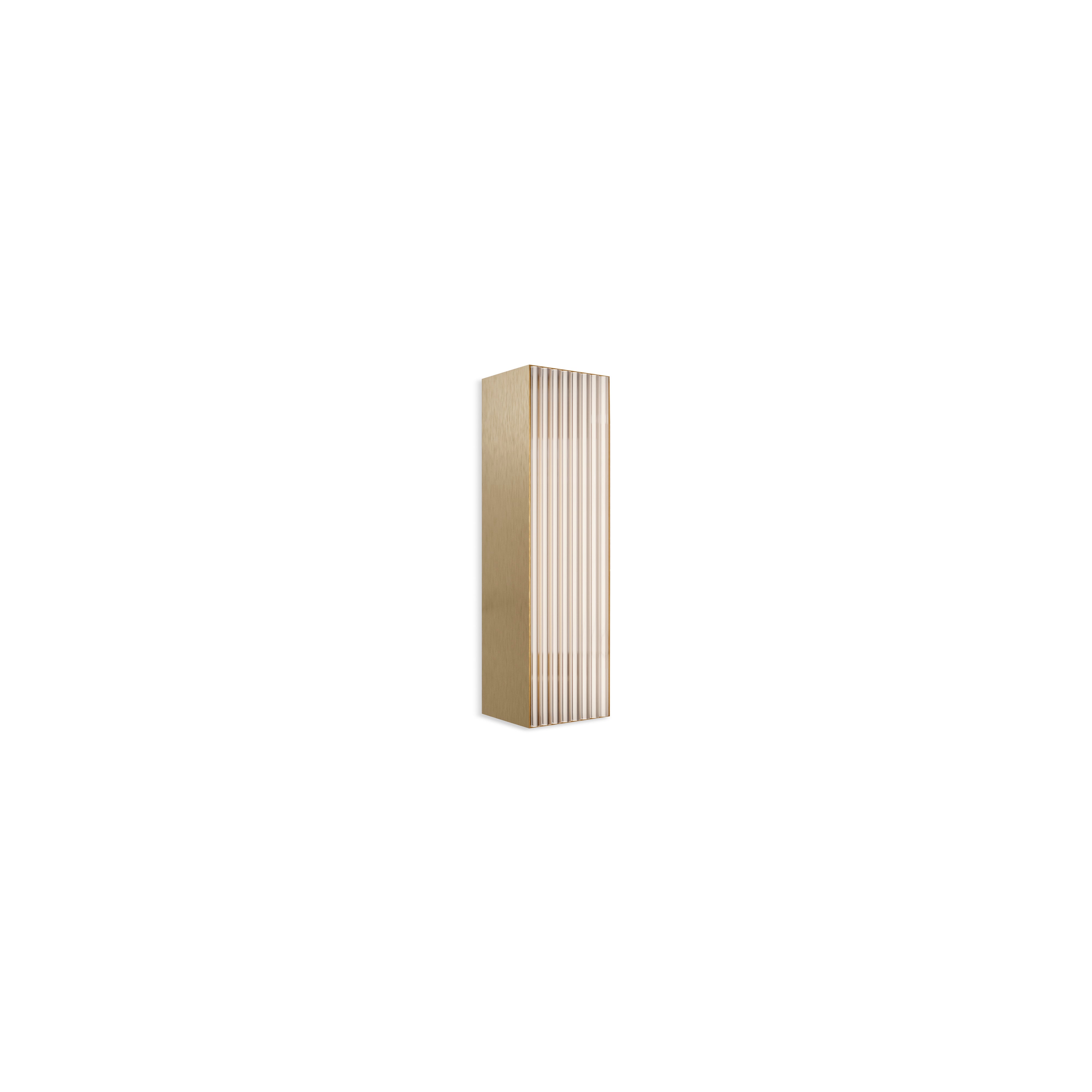 Contardi Lighting Stick Wall Lamp - Small l.30 - Satin Golden Nickel - Ribbed Plexiglass