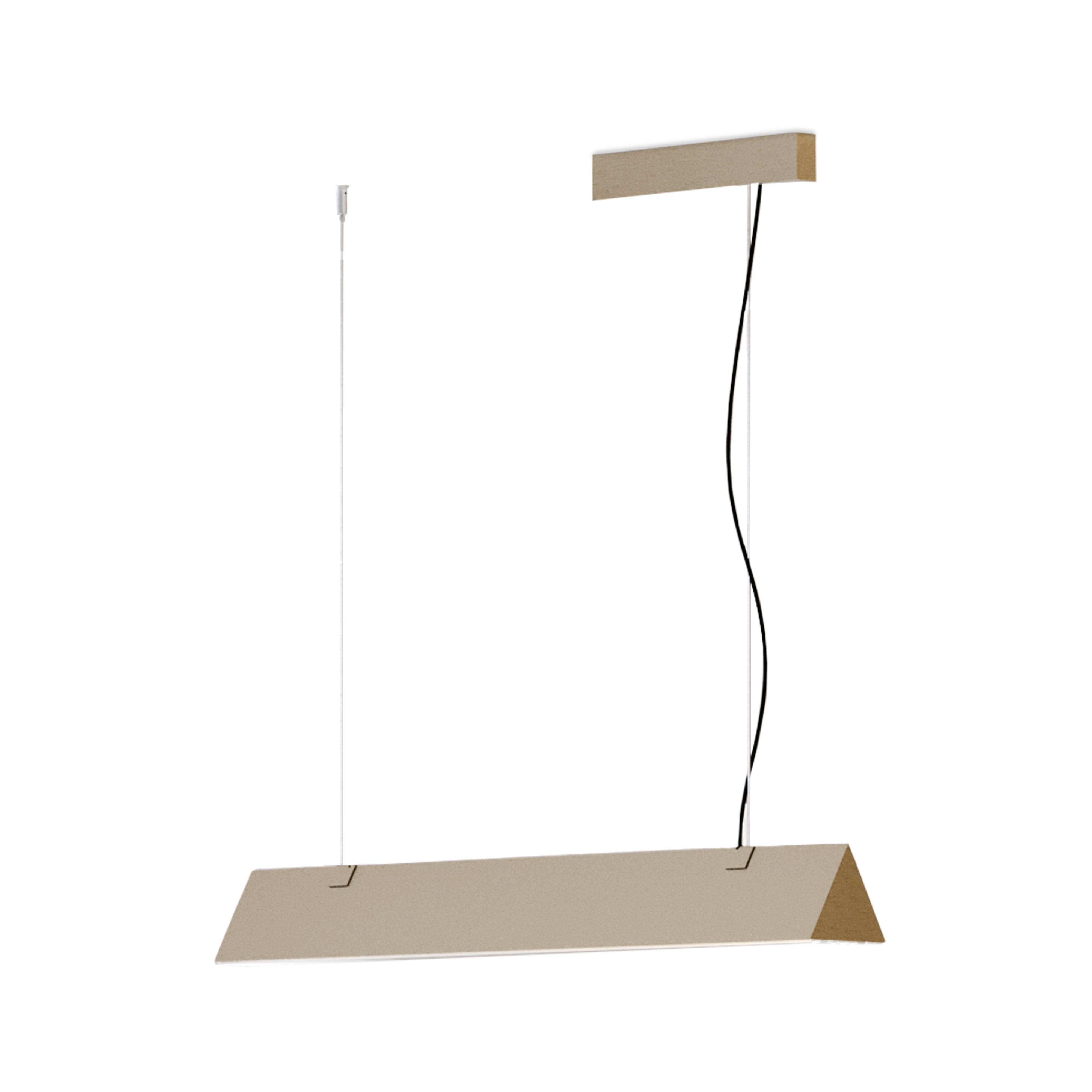 Contardi Lighting Stick Suspension Lamp - Small l.900 - Satin Golden Nickel - Ribbed Plexiglass