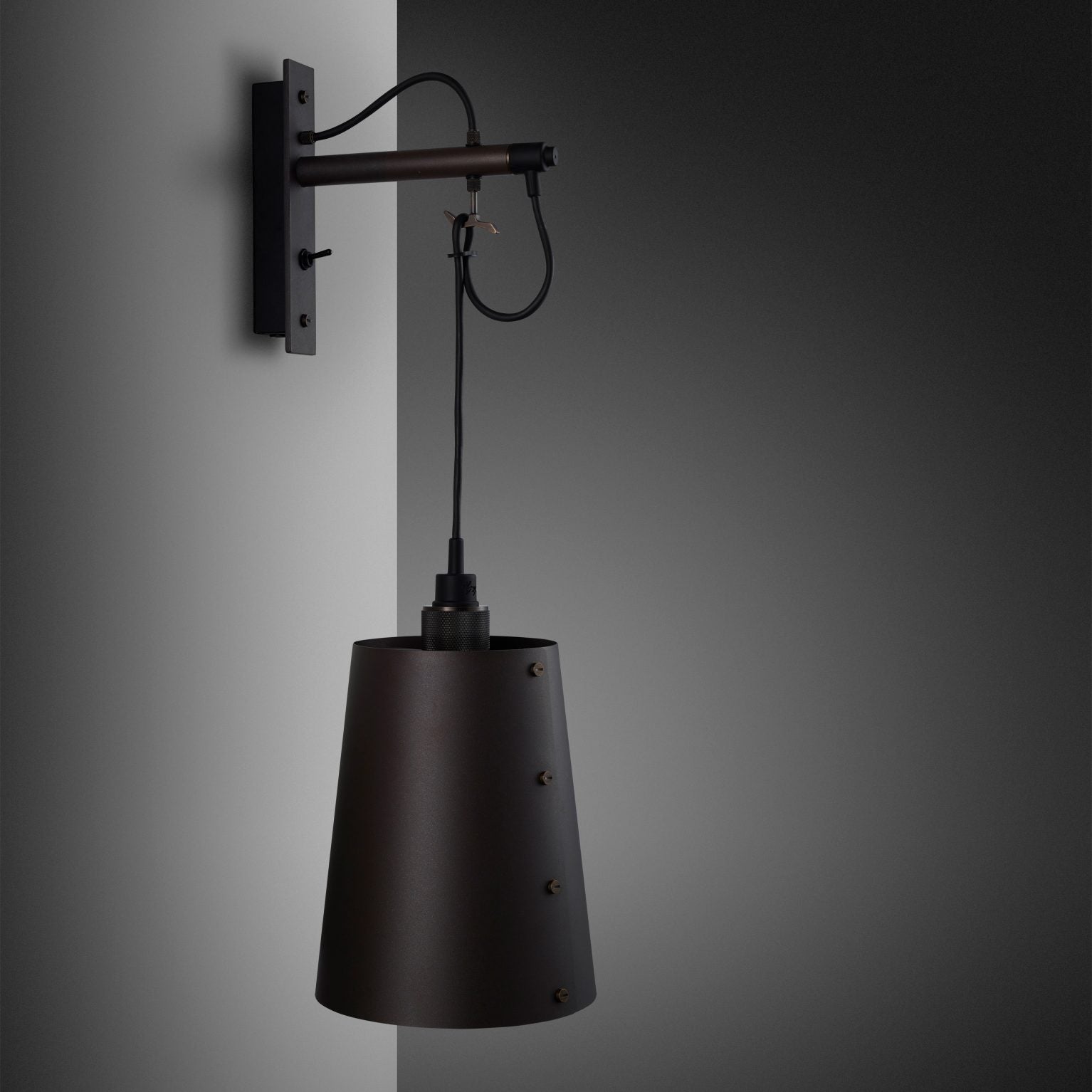 Buster & Punch Hooked Wall Light - Large - Graphite - Smoked Bronze