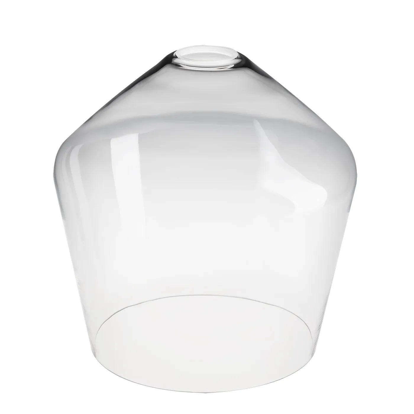 Industville Sleek Glass Schoolhouse Pendant - 10 Inch - Clear Glass - Copper Pendant Holder