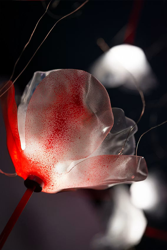 Slamp - Poppy Suspension 7 Light Free-standing - 2700 Kelvin - Prisma/Red