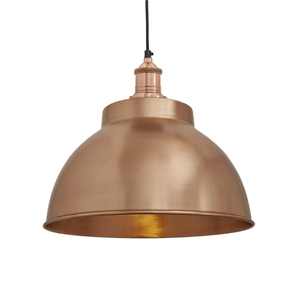 Industville - Brooklyn Dome Pendant Light - 13 Inch - Copper Shade - Copper Pendant Holder