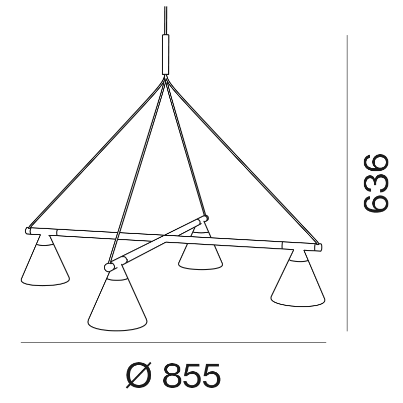 AGO Lighting Probe Chandelier Light - Black
