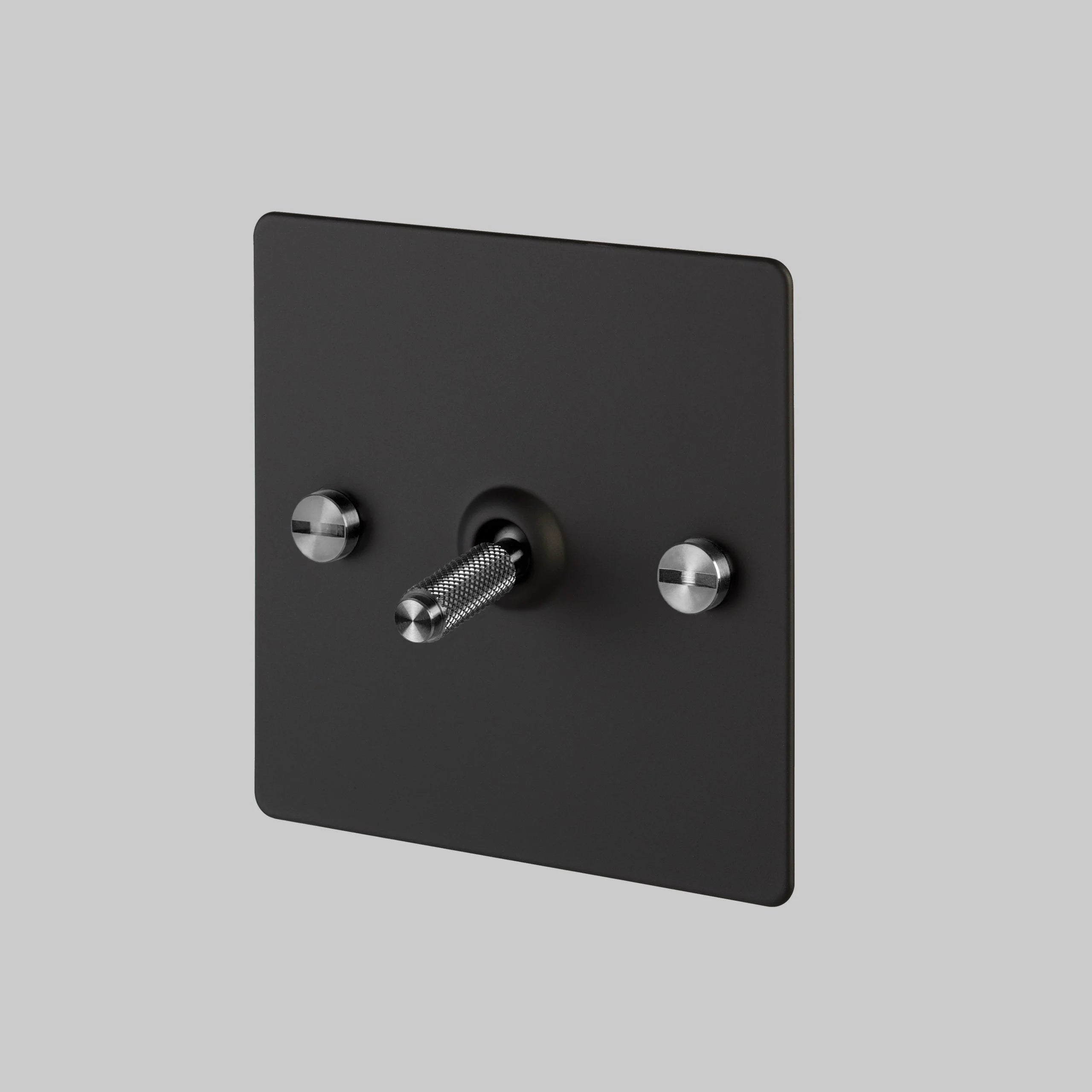 Buster & Punch 1G Toggle Switch - Black Plate - Steel Screws