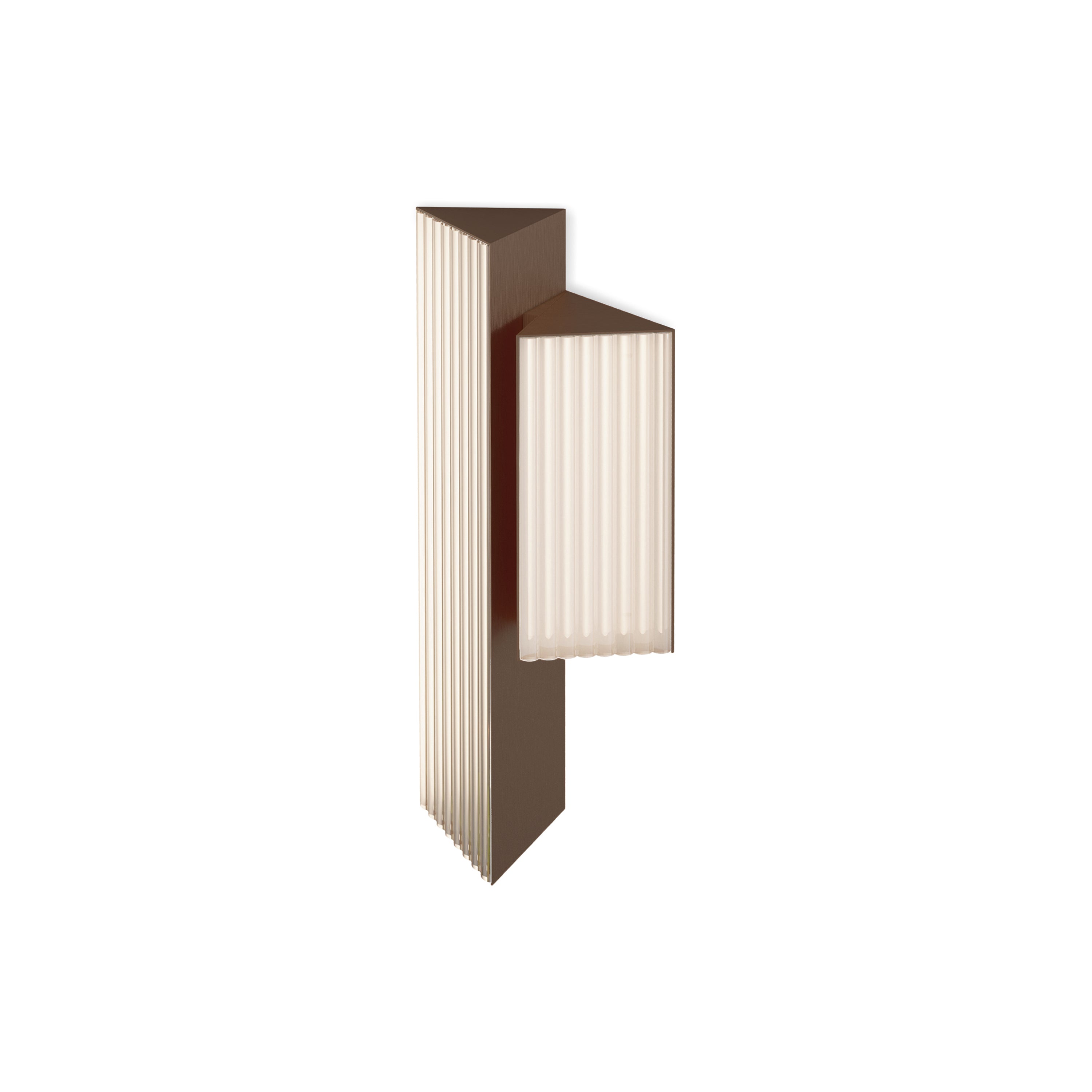 Contardi Lighting Stick Double Wall Lamp - Right - Brushed Bronze-Nickel - Ribbed Plexiglass