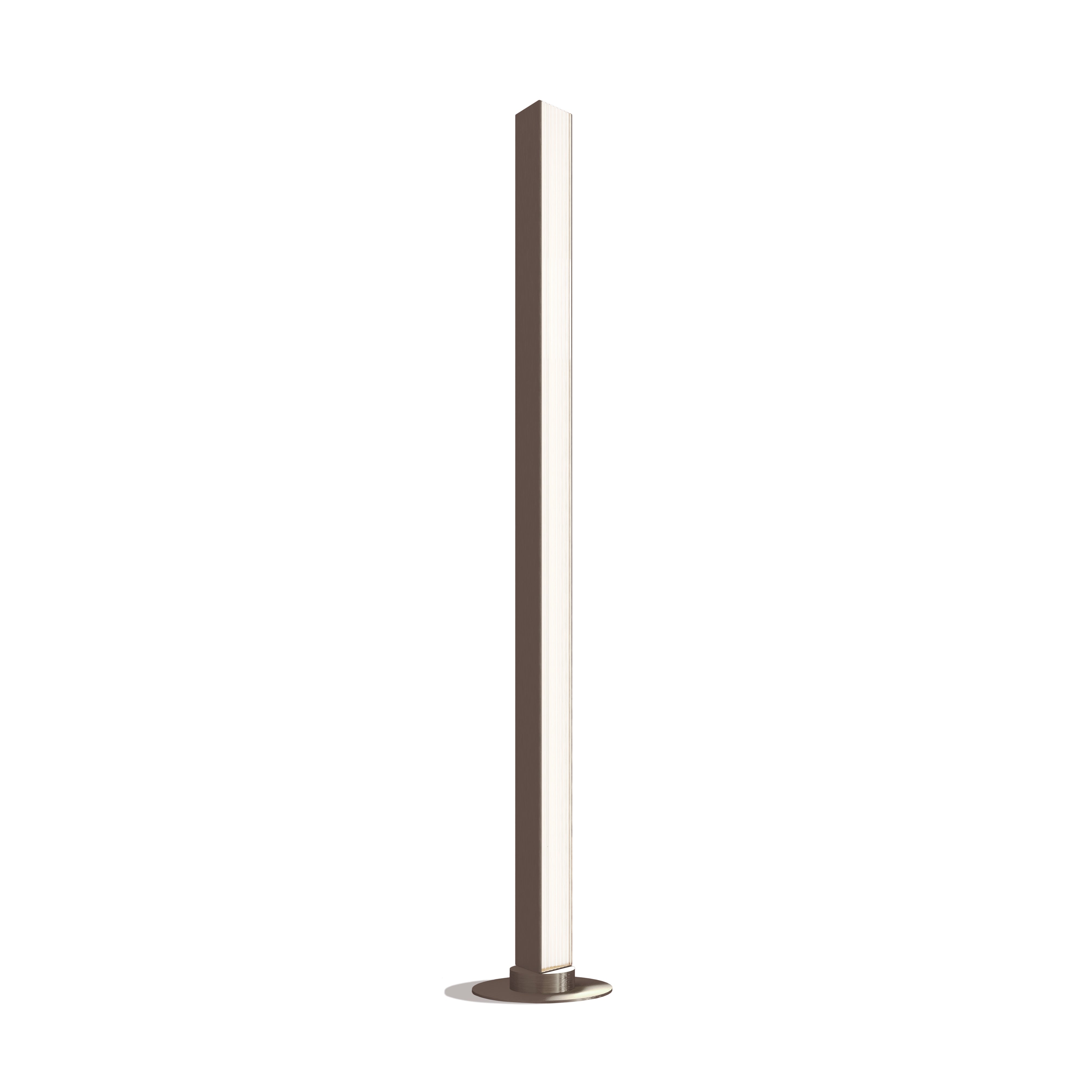 Contardi Lighting Stick Floor Lamp - Brushed Bronze Nickel - Ribbed Plexiglass