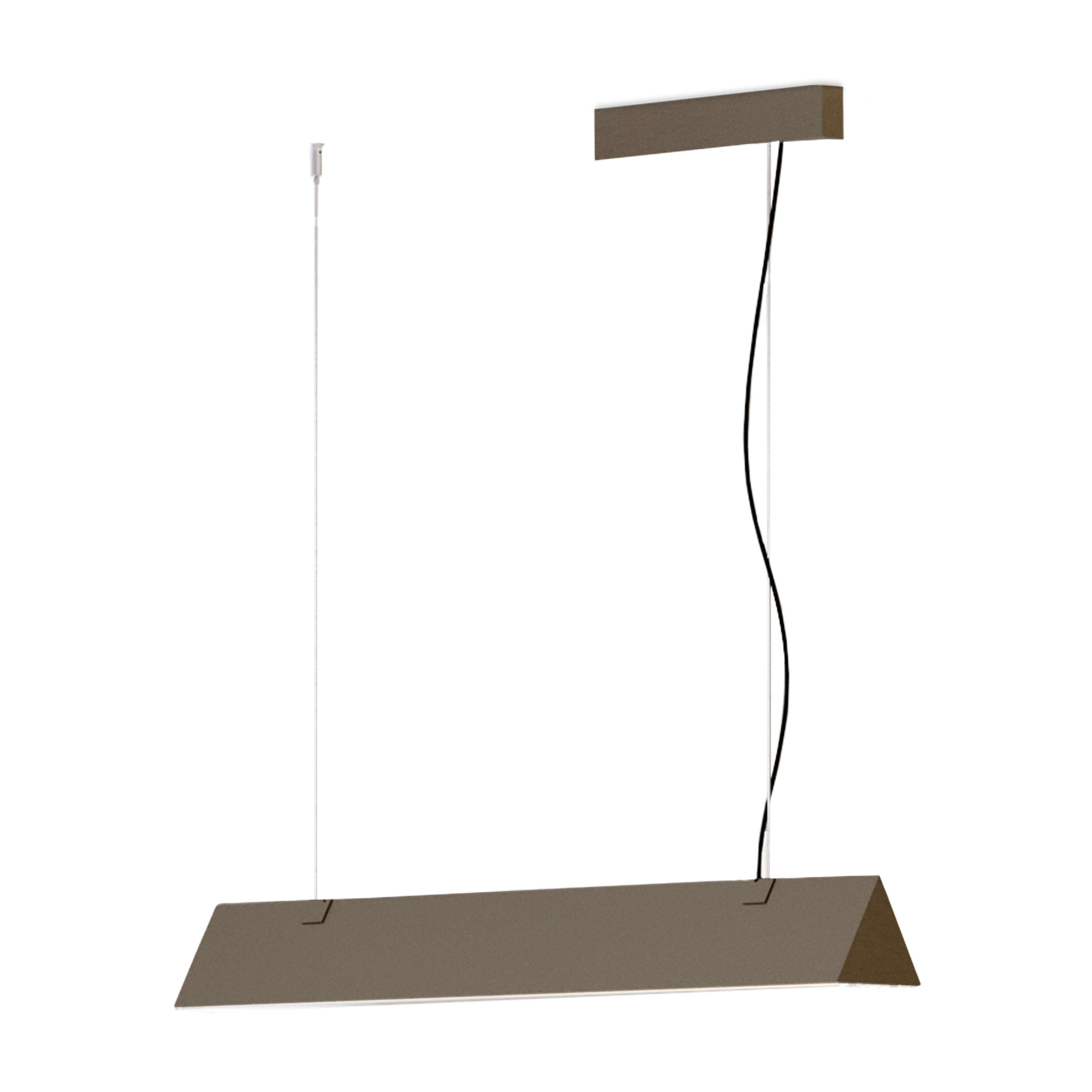 Contardi Lighting Stick Suspension Lamp - Large l.1500 - Brushed Bronze-Nickel - Ribbed Plexiglass