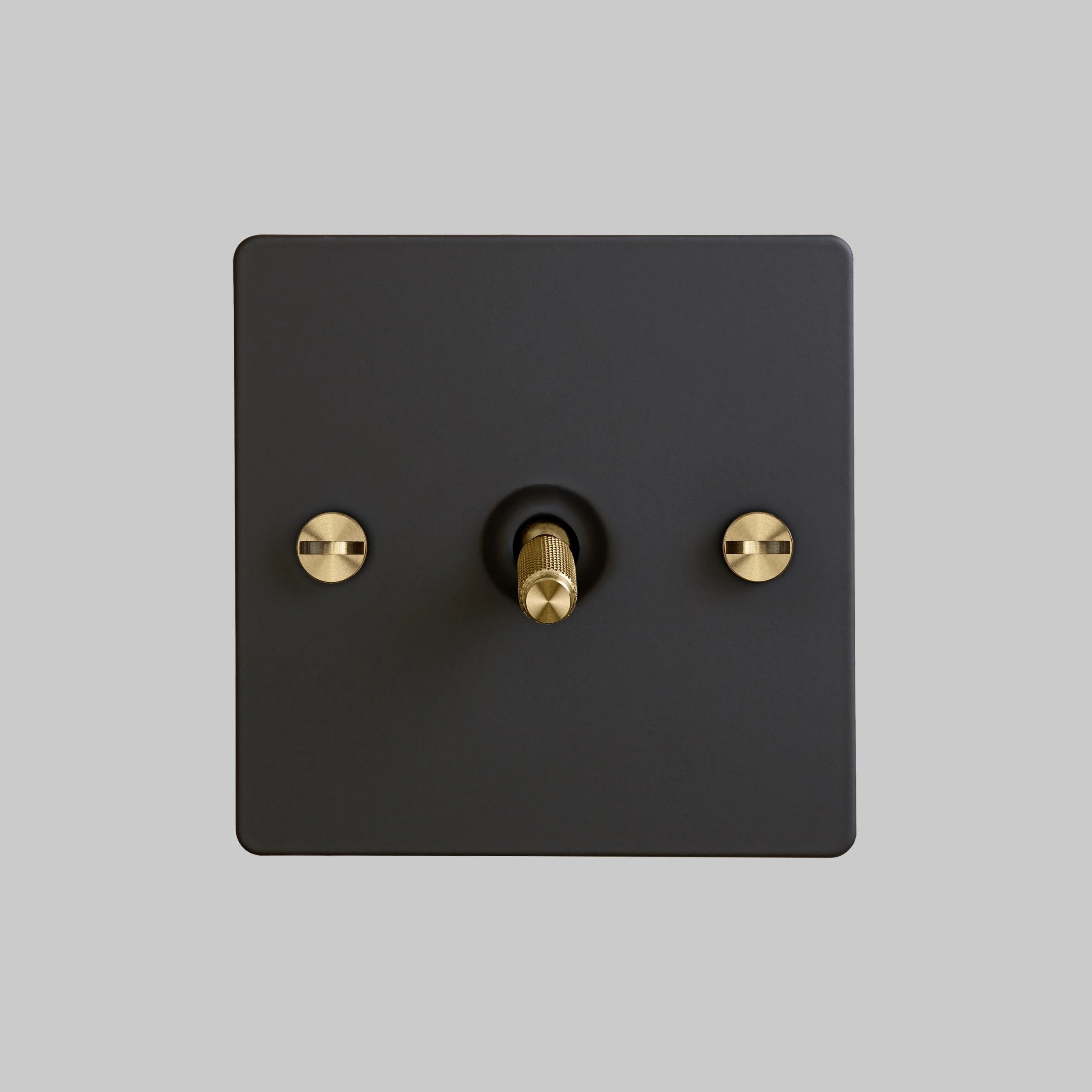 Buster & Punch 1G Toggle Switch - Black Plate - Brass Screws