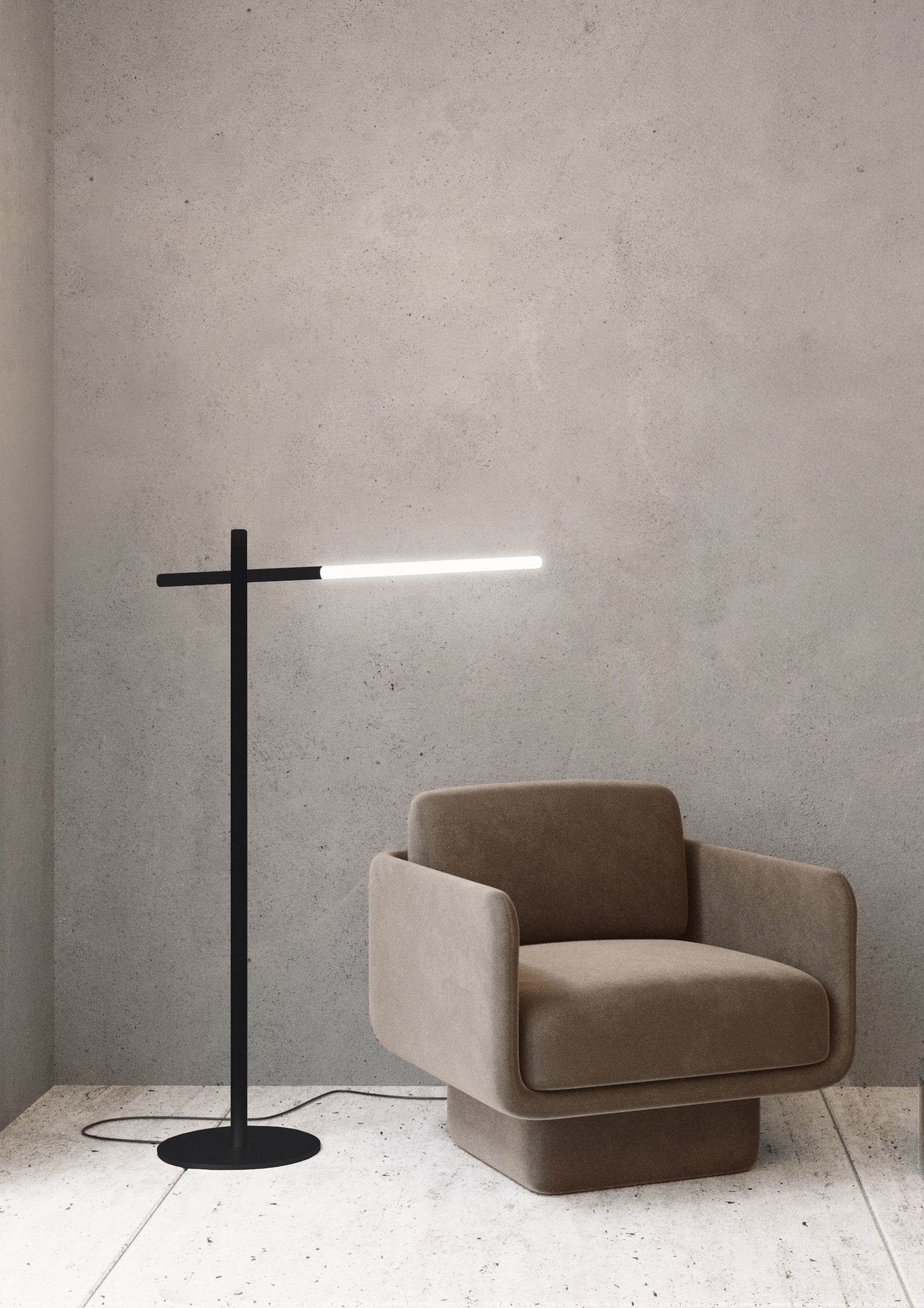 Contardi Lighting Bianca FL Liseuse Lamp - Matt black silk lacquered
