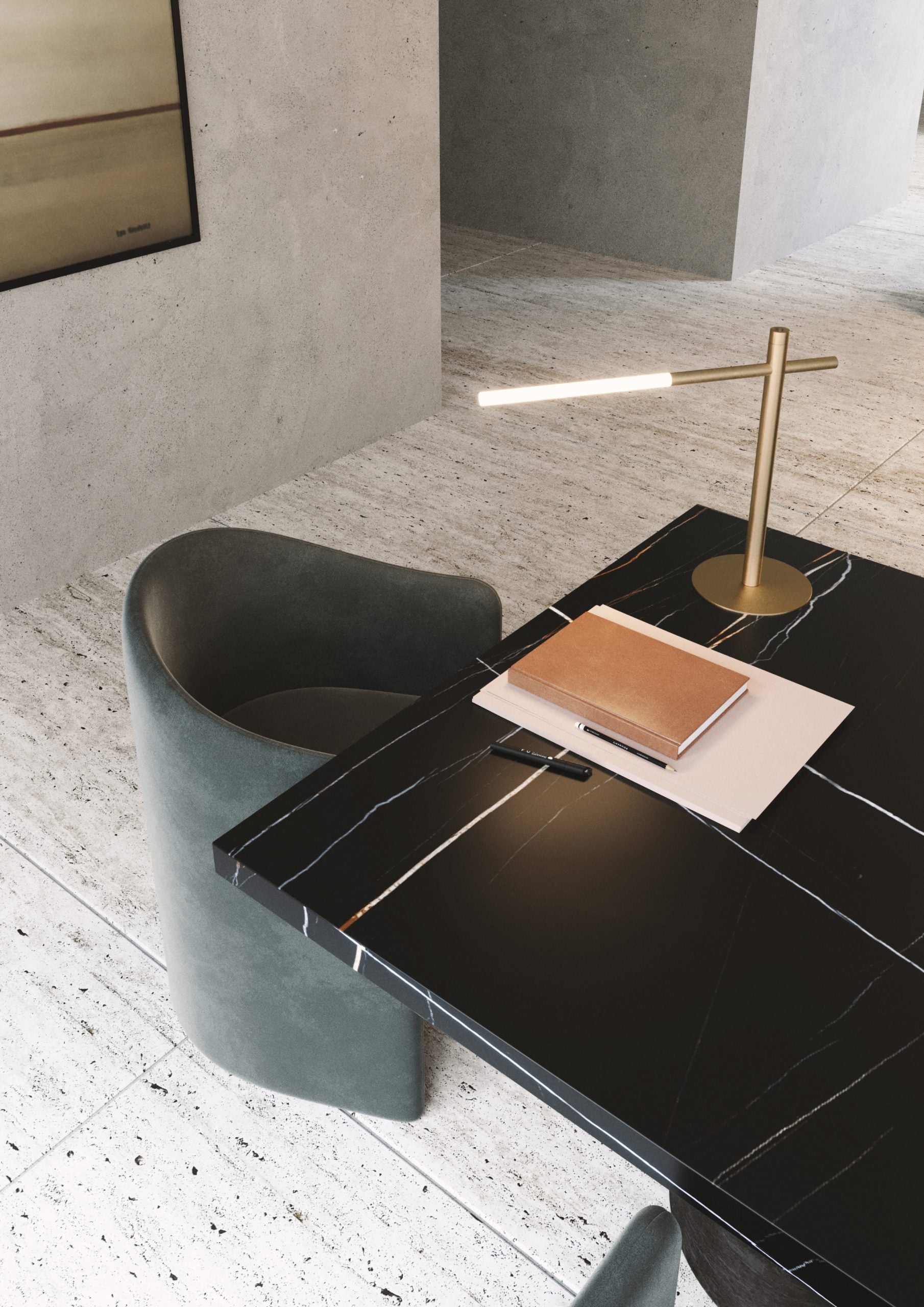 Contardi Lighting Bianca TA Table Lamp - Brass