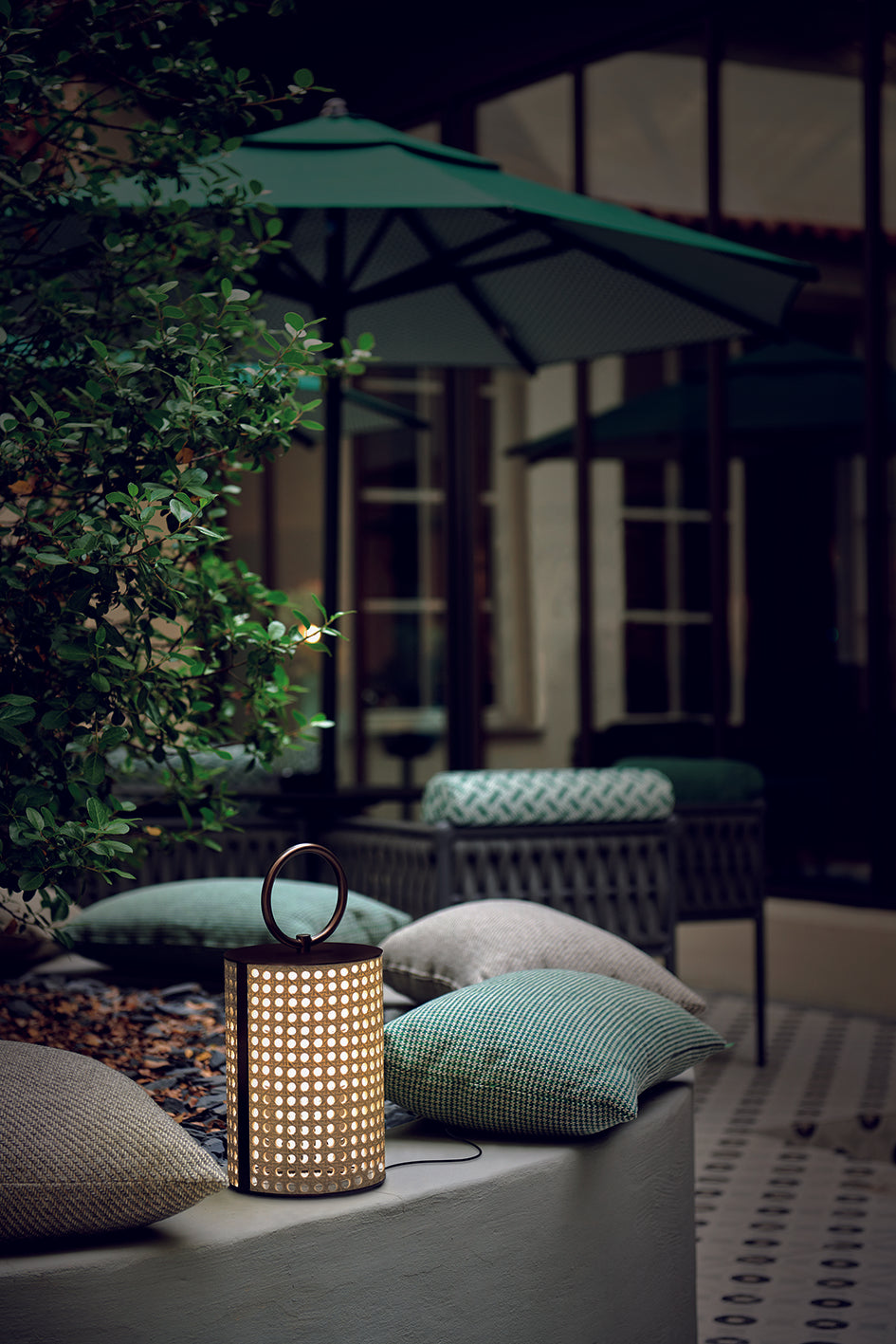Contardi Lighting Clara Outdoor IP65 Battery Table Lamp - Small - Bronze Lacquered