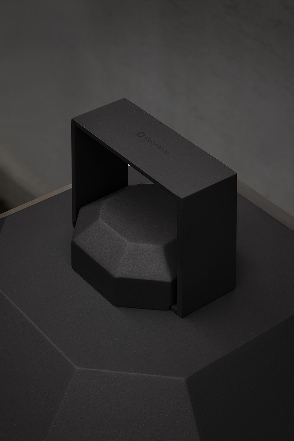 Contardi Cube Portable Lantern Large - Dark Bronze Frame - Transparent Striped Plexiglass Diffuser