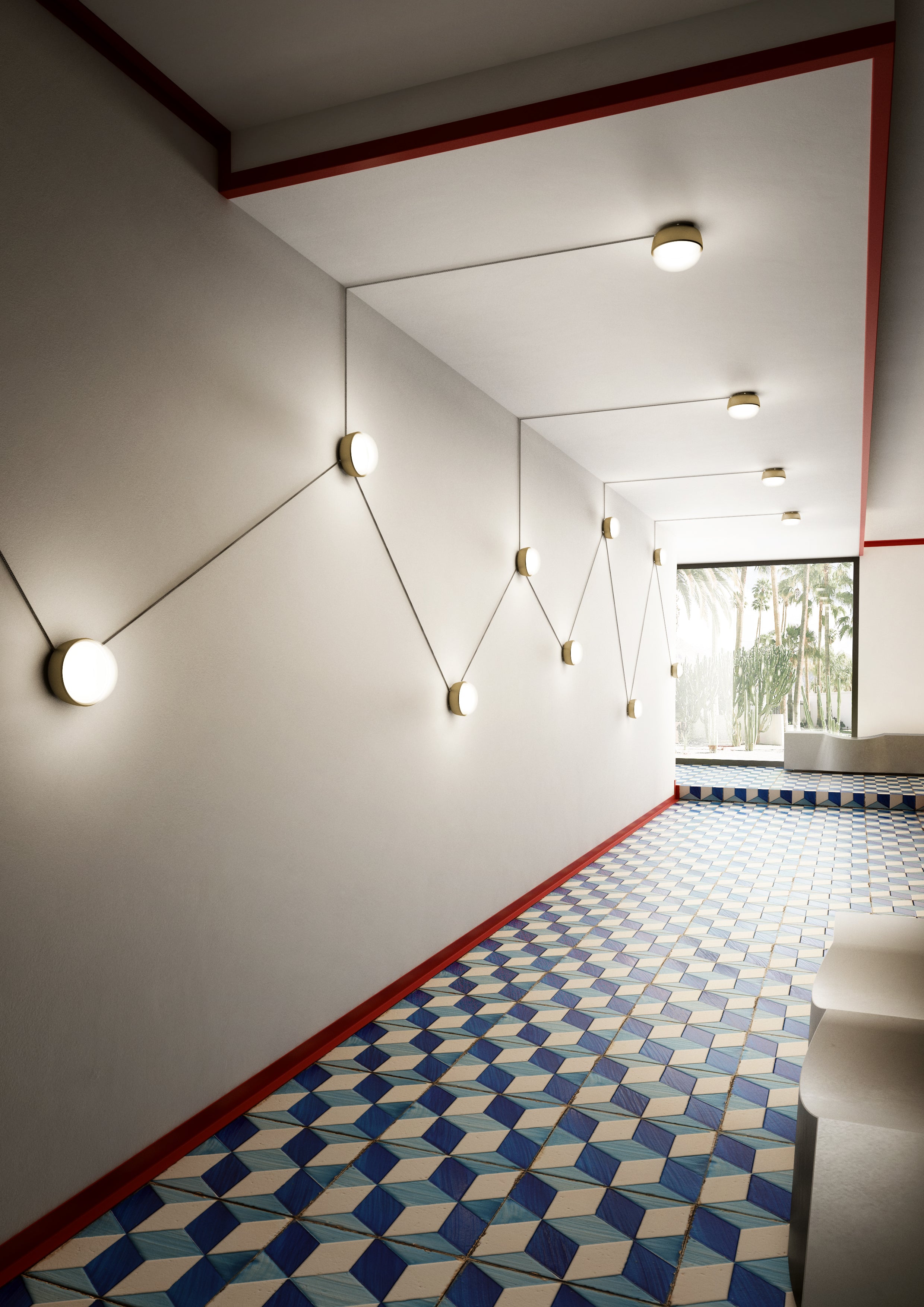 Contardi Lighting Kiki Connect Wall Lamp - KIT 1 - Sand colour fabric cable 1500 mm (1 matt black tensioner included)