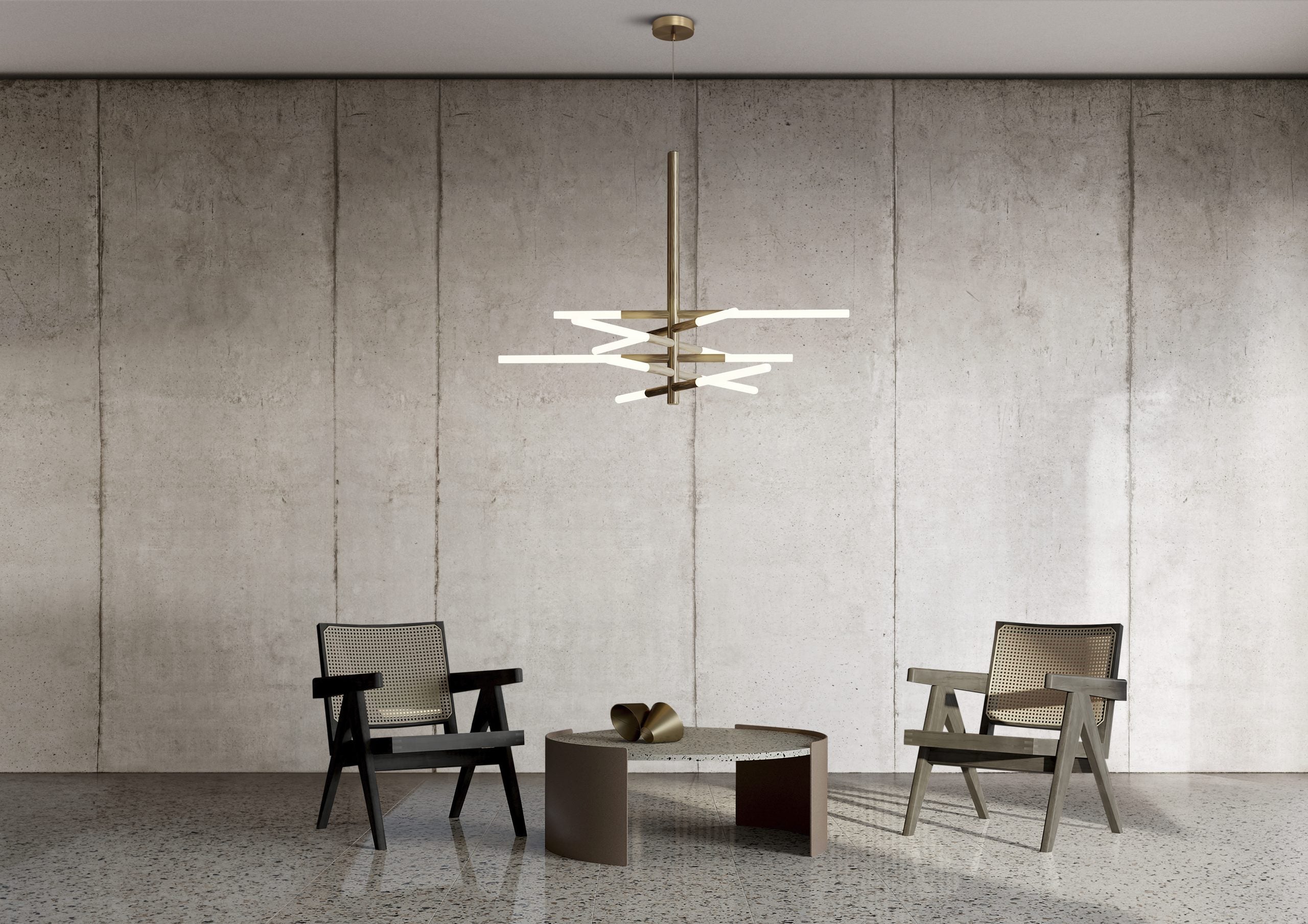 Contardi Lighting Bianca SO Double Suspension Lamp - Matt black silk lacquered
