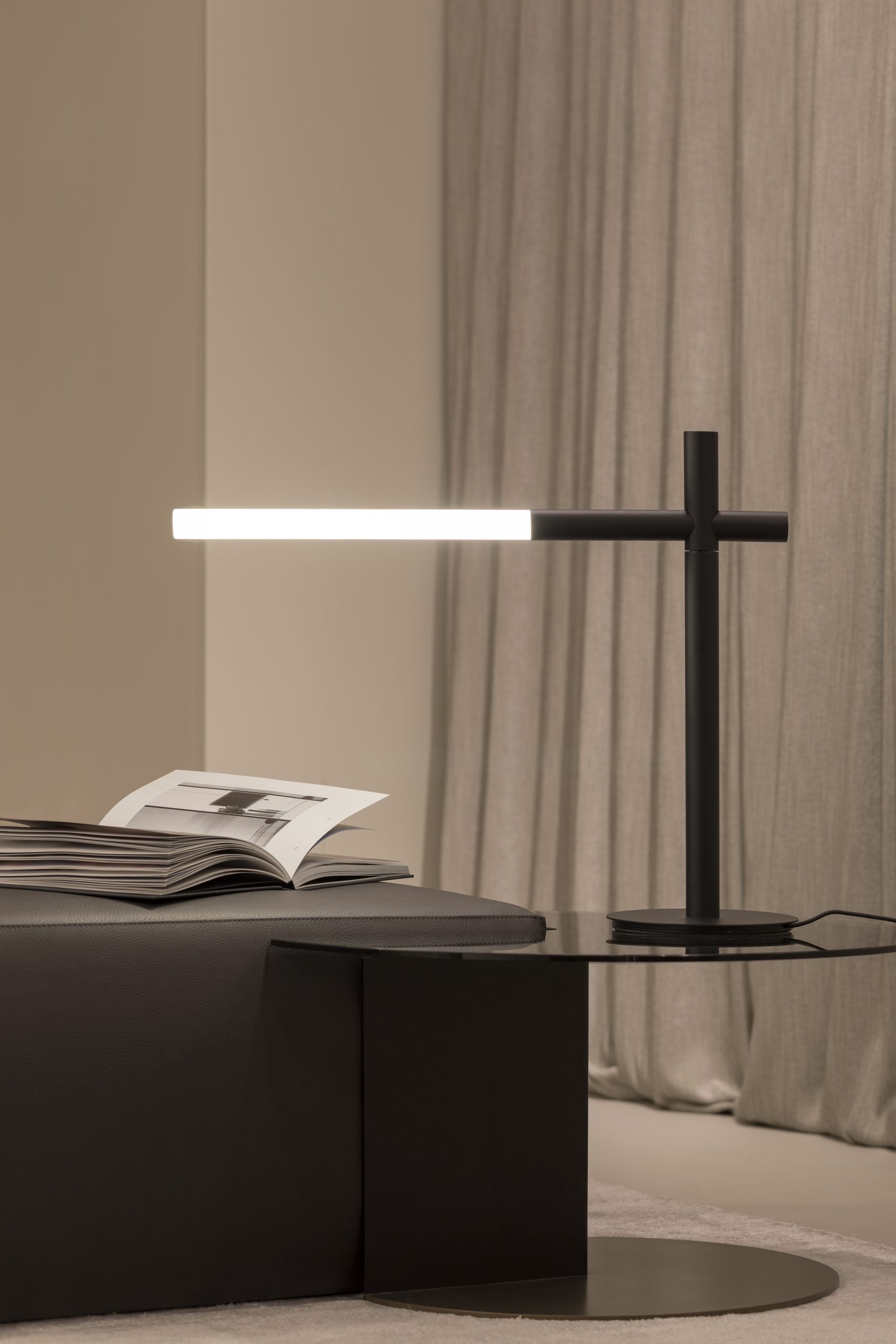 Contardi Lighting Bianca TA Table Lamp - Matt black silk lacquered